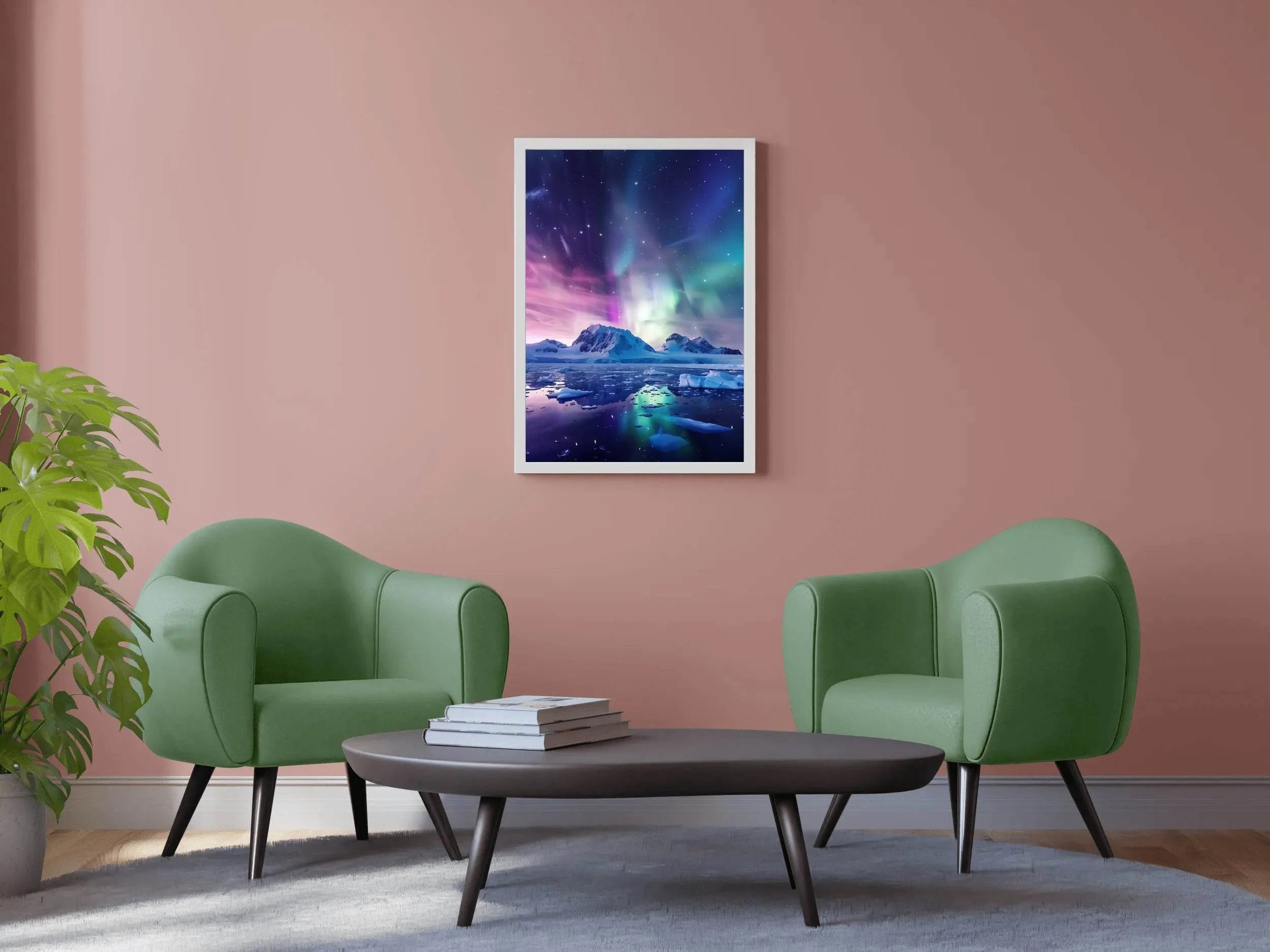 Aurora Australis Over Antarctic Landscape Wall Art - beink online art store