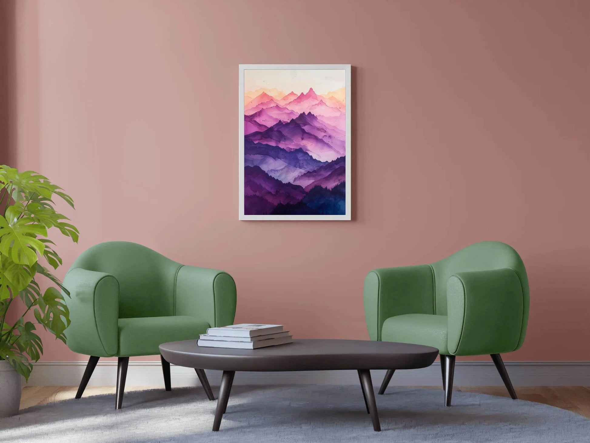 Colorfull Watercolor Mountain Wall Art - beink online art store