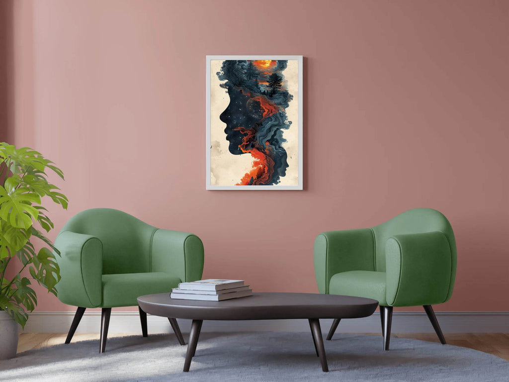 Smokey Watercolor Painting of a Women Face Digital Art - beink online art store