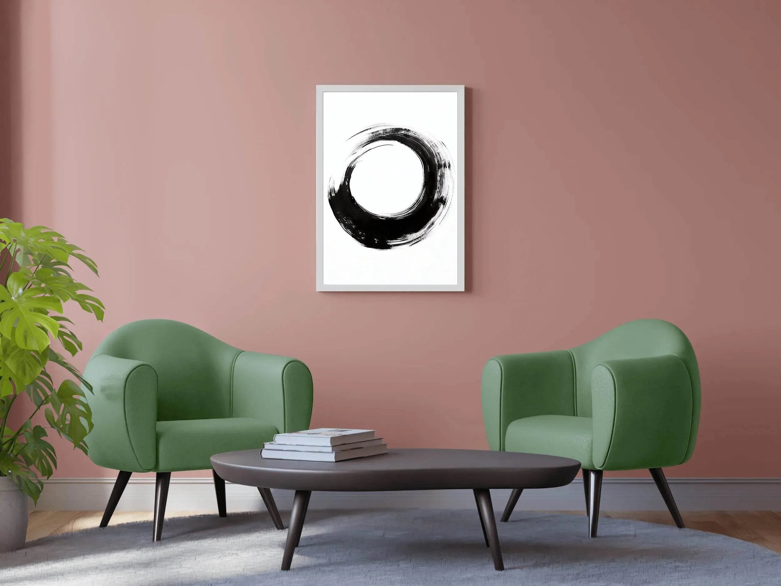 Black Inked Circle Modern Wall Art - beink online art store