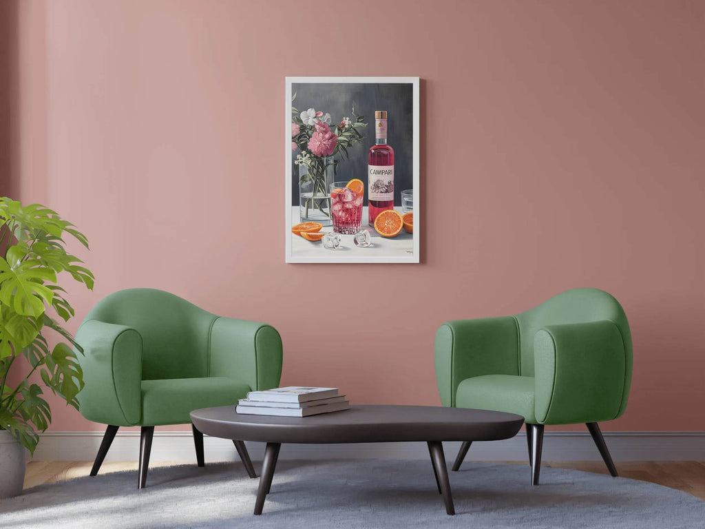 Red Campari Cocktail Wall Art - beink online art store