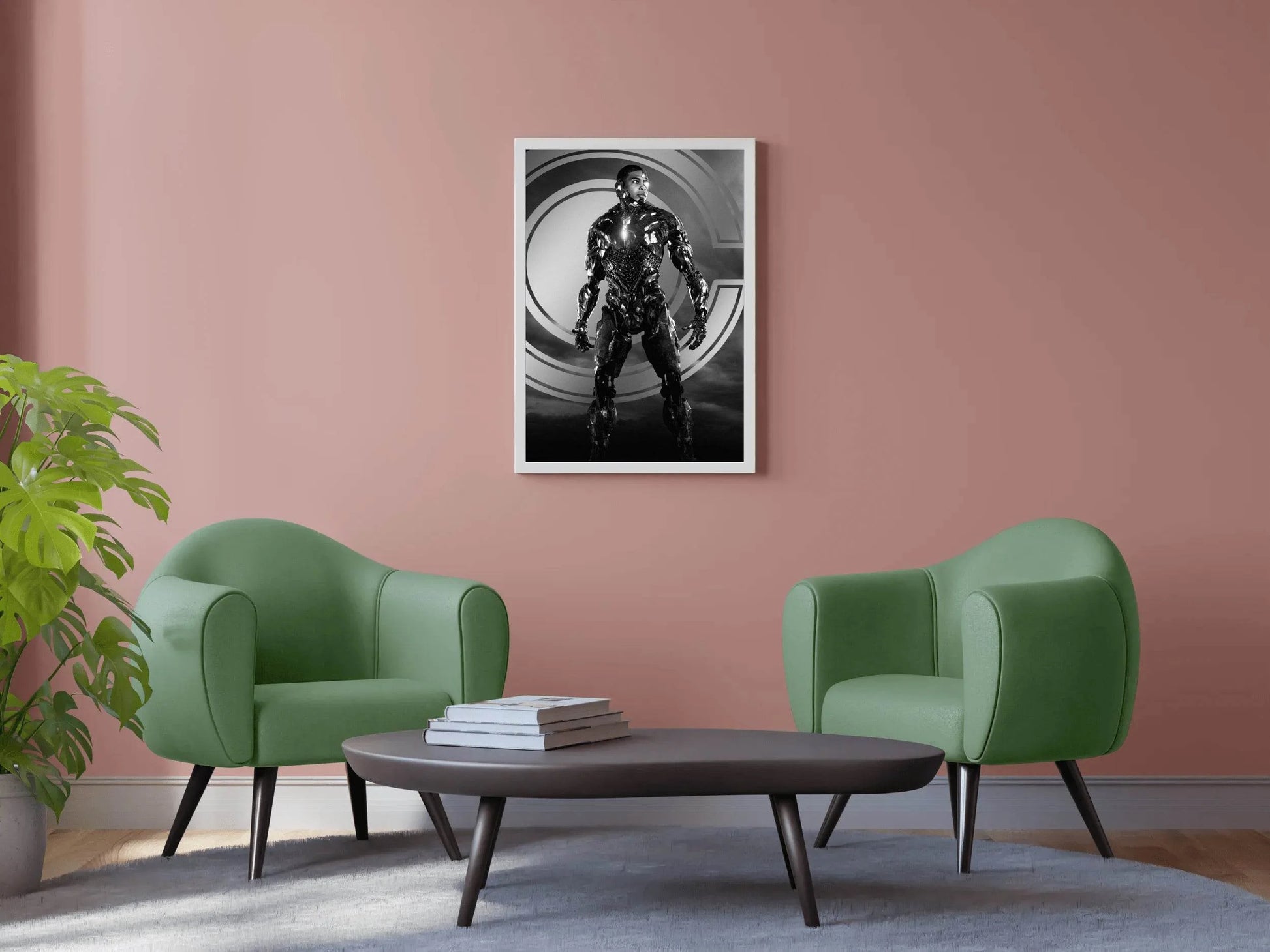 Justice League Cyborg in Black and White Wall Art - beink online art store
