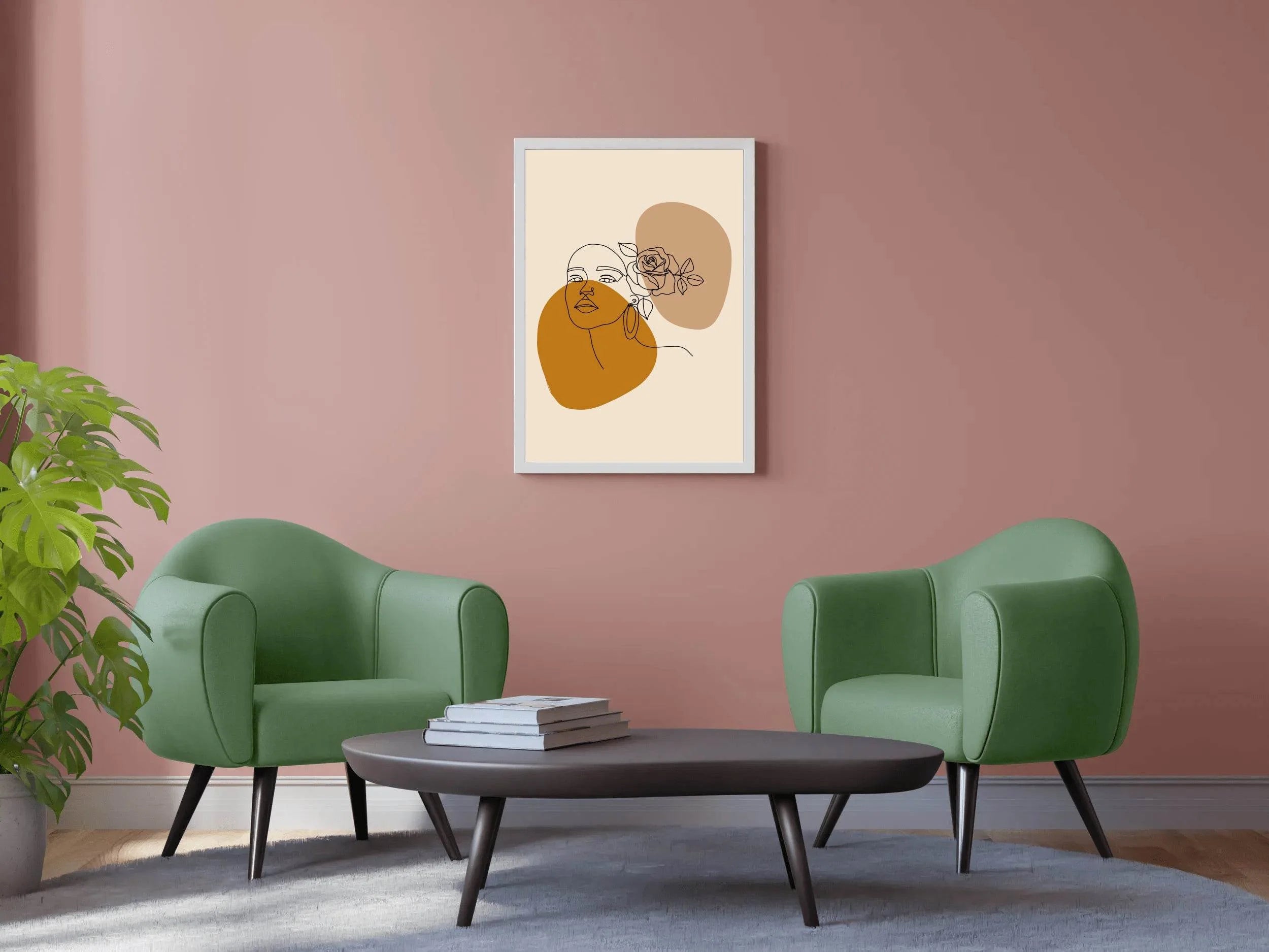 Line Rose Hairpin Wall Art - beink online art store
