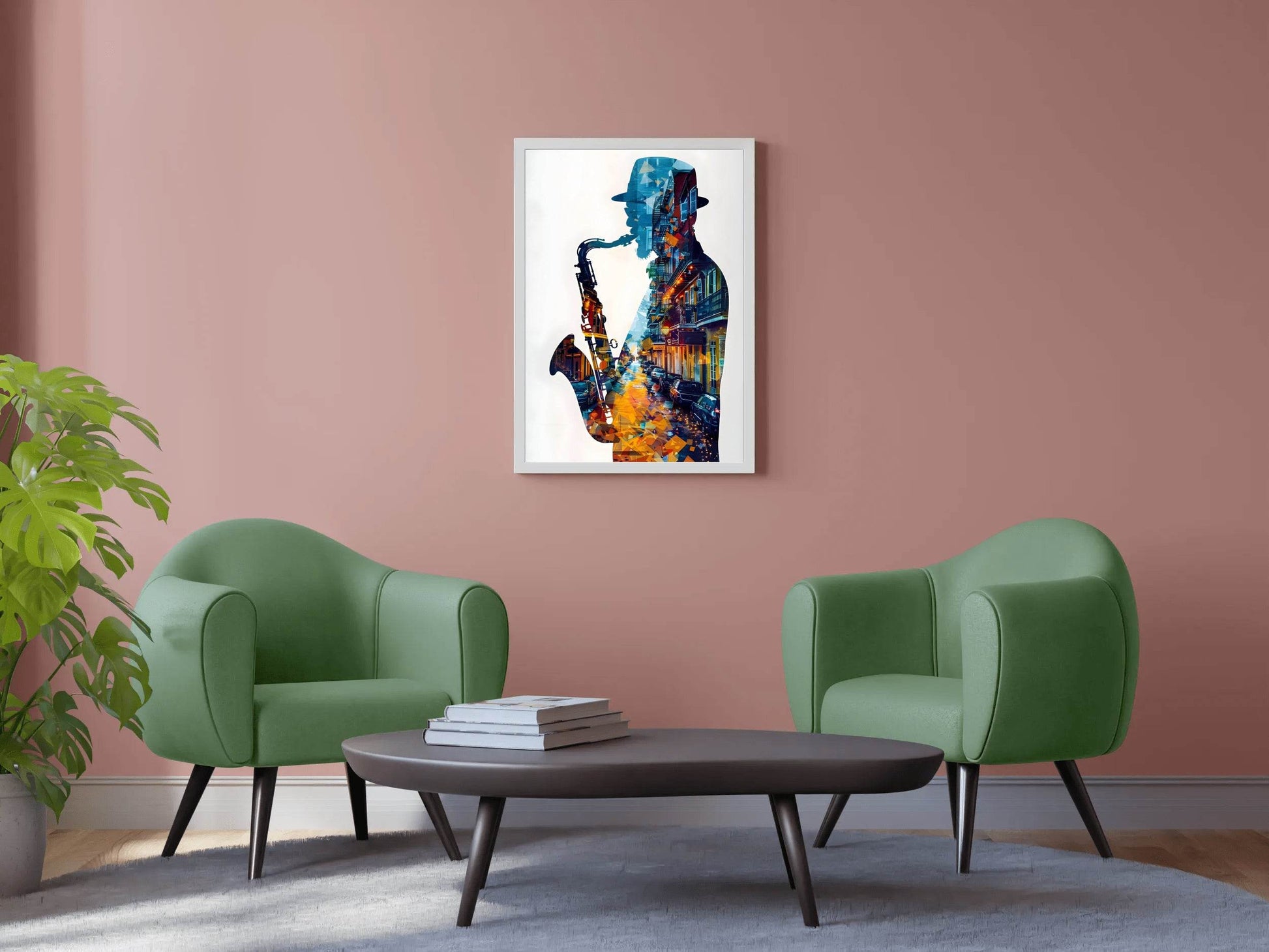 African Male Saxophonist Wall Art - beink online art store