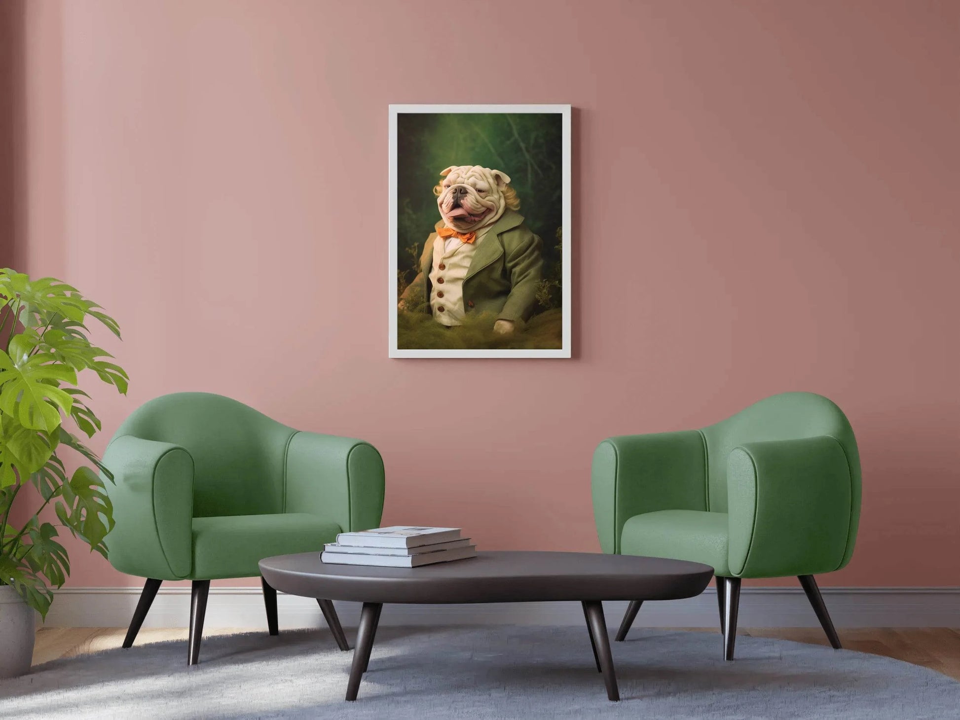 Comical Bulldog Wearing Coat Animal Wall Art - beink online art store