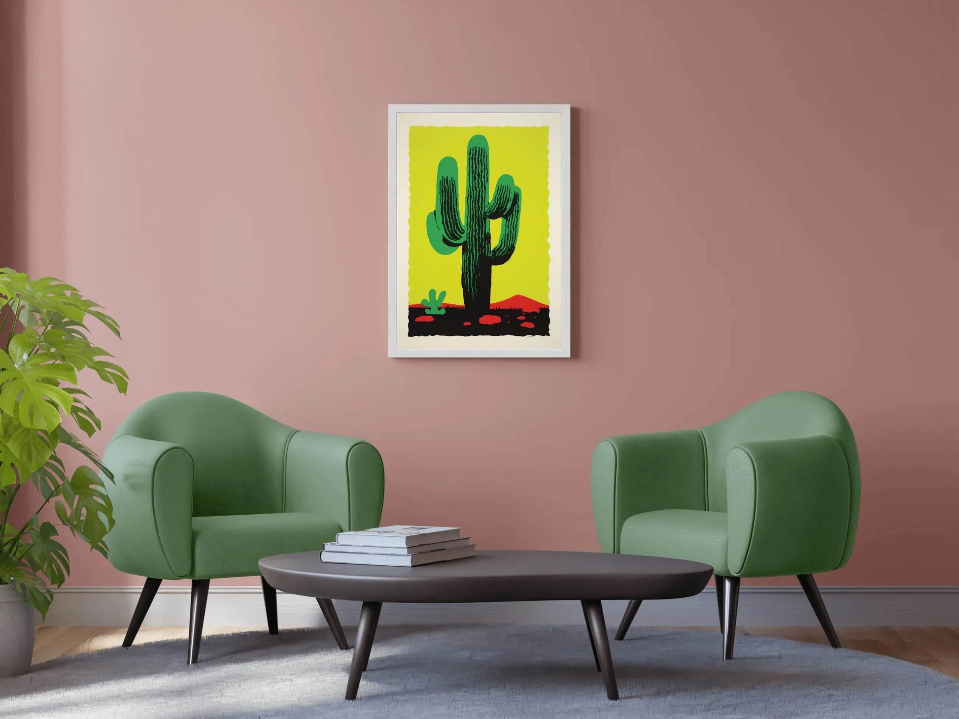Vibrant Green Saguaro Cactus Wall Art - beink online art store