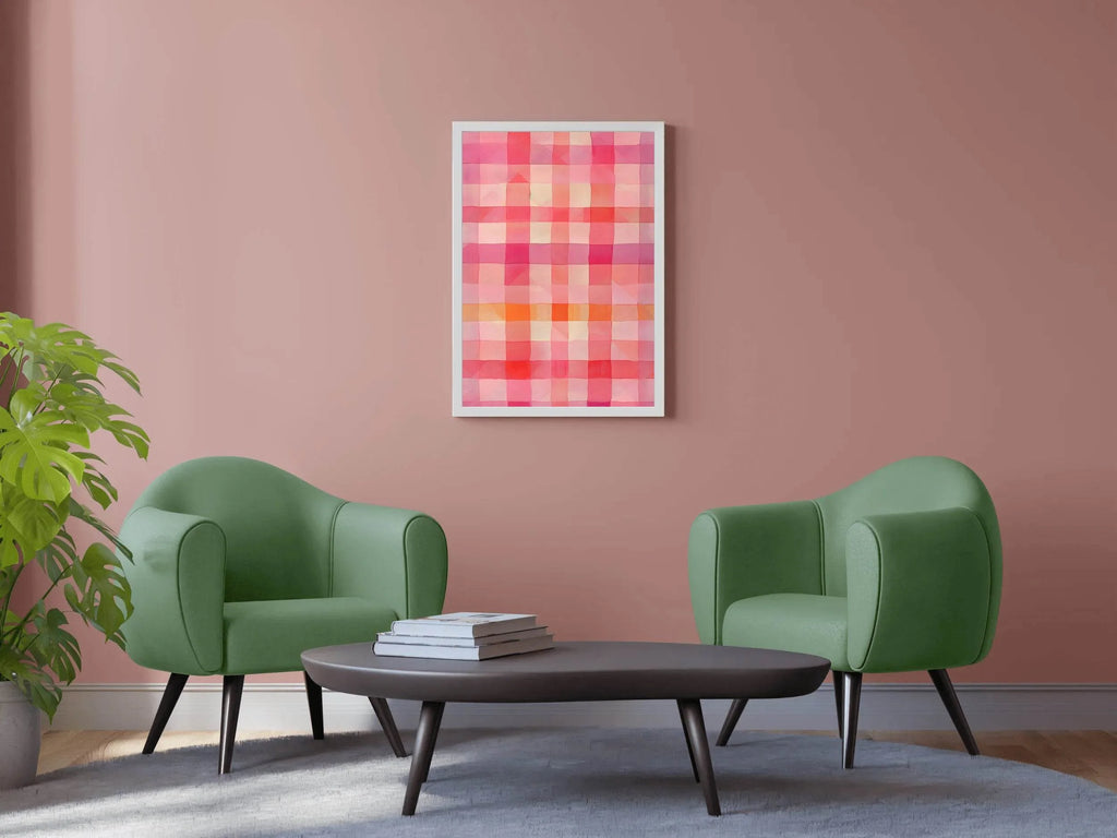 Pink Square Grid Digital Art - beink online art store