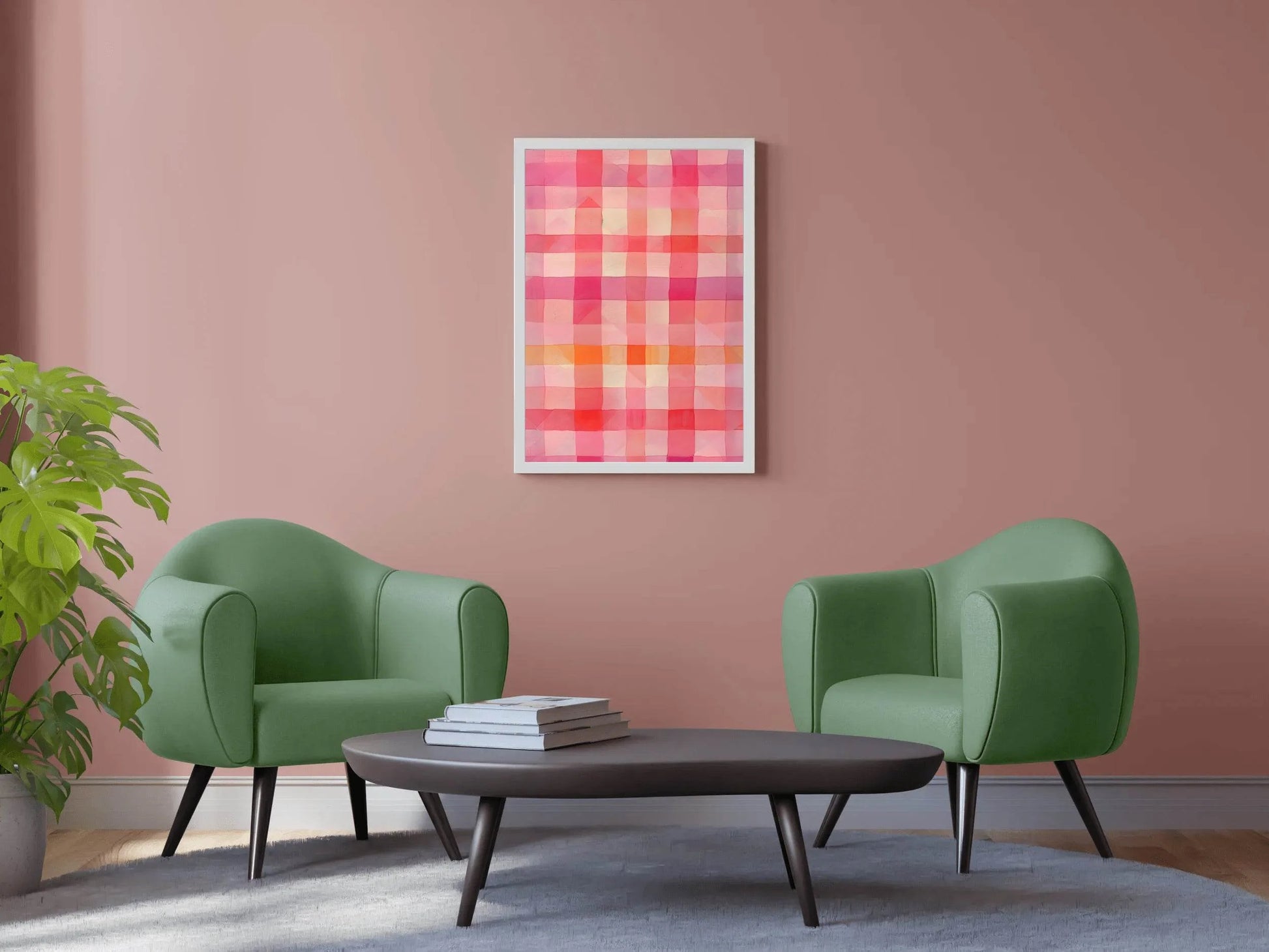 Pink Square Grid Digital Art - beink online art store