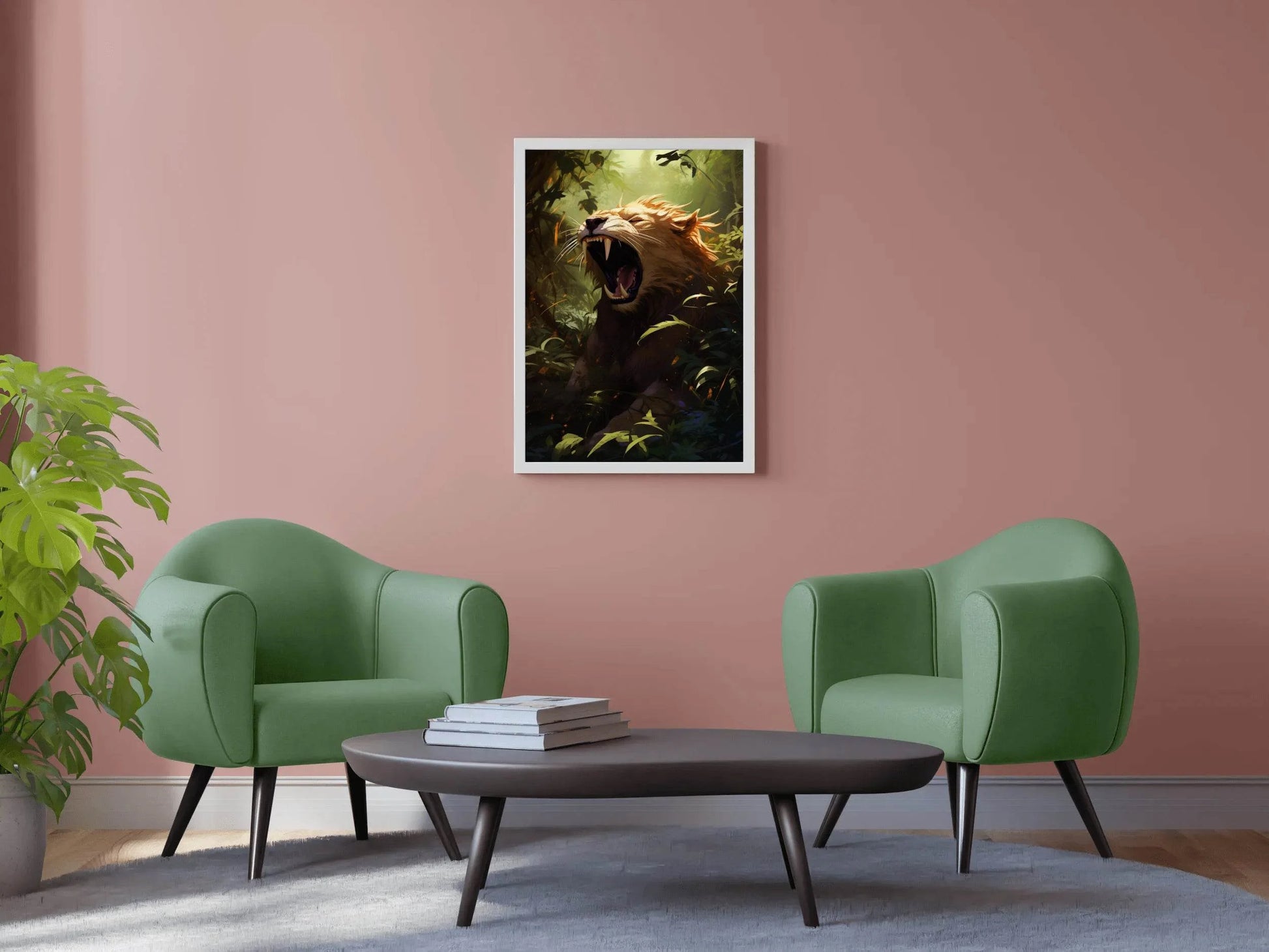 Roaring Liger Animal Wall Art - beink online art store