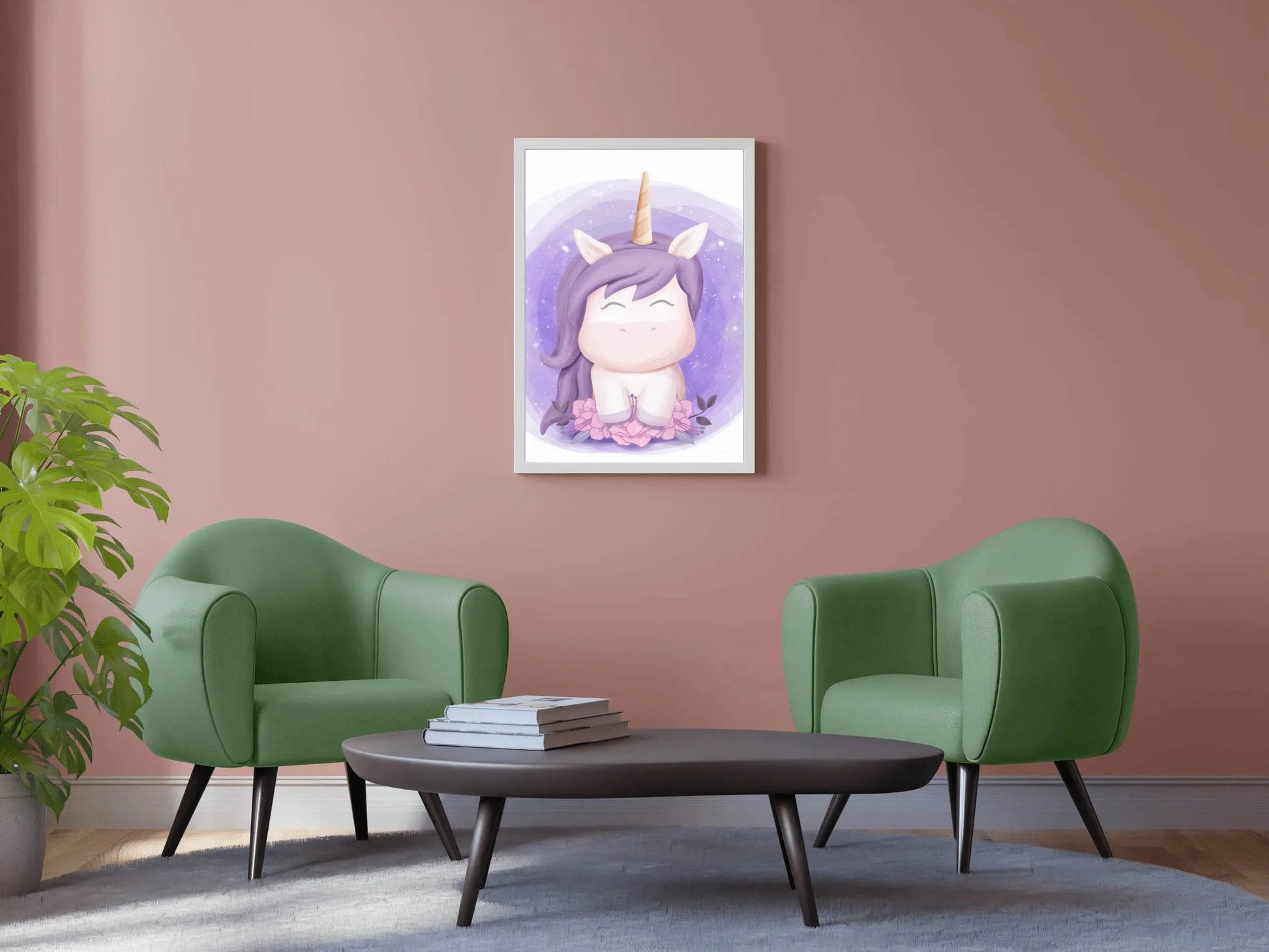 Watercolor Baby Unicorn Sweet Portrait - beink online art store