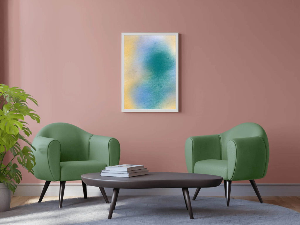 Green Blue Brown Matte Background Wall Art - beink online art store