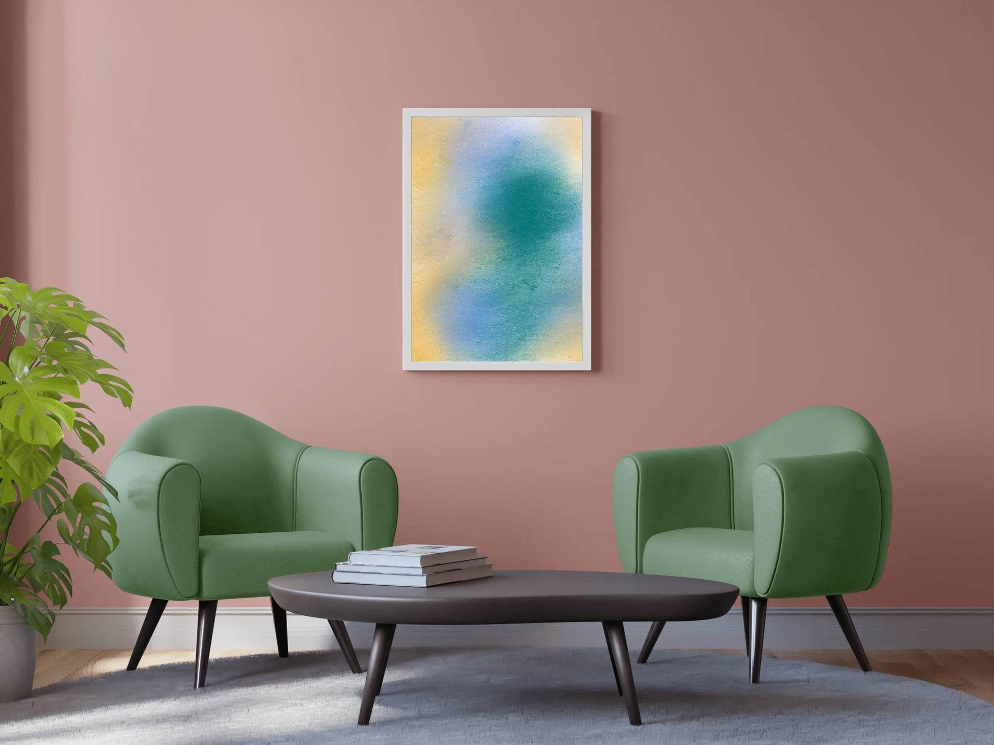 Green Blue Brown Matte Background Wall Art - beink online art store