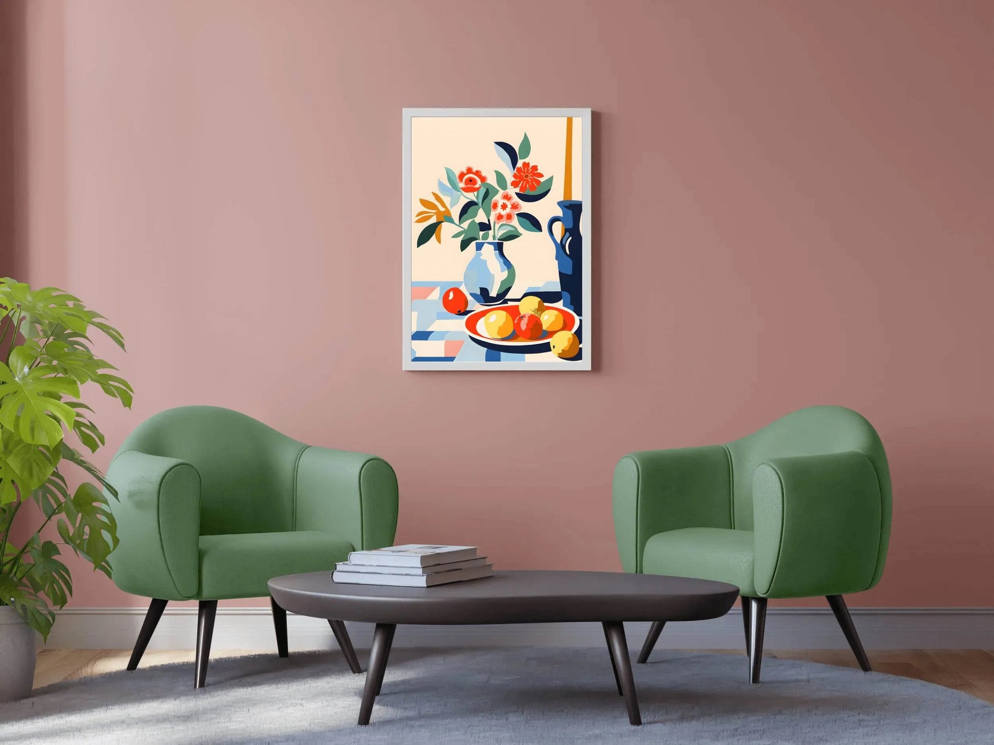 Painting a Fruit Plate Next To a Vase - beink online art store