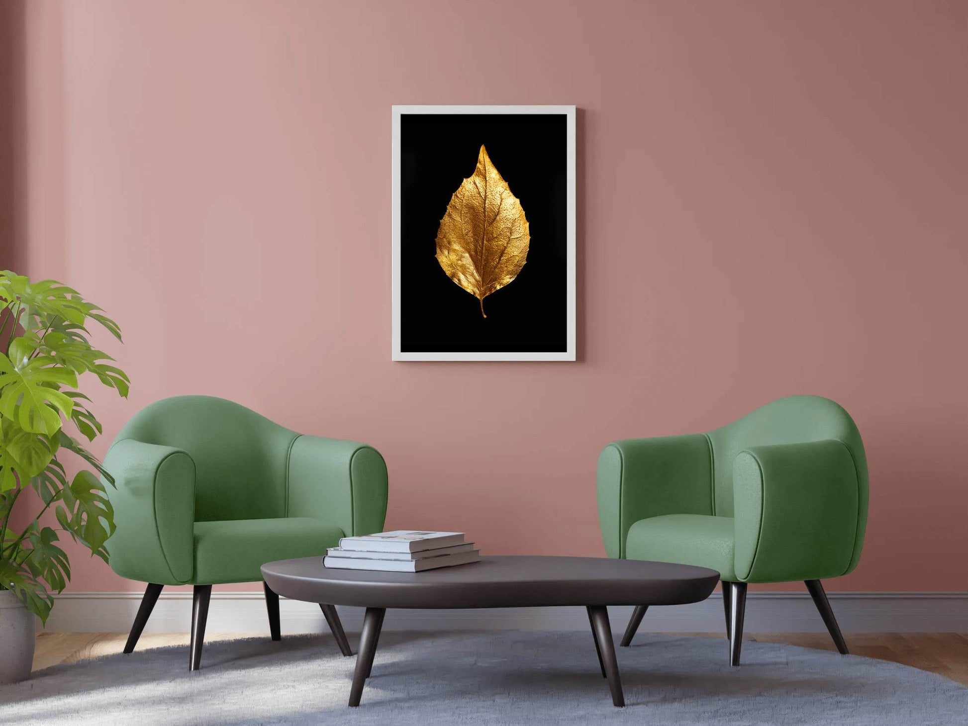 Golden And Black Dry Leave - beink online art store