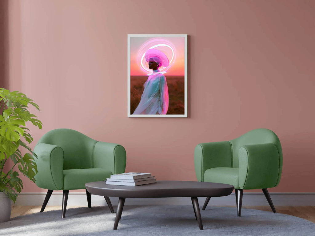 Painting of a Woman in a Flowing White Dress - beink online art store