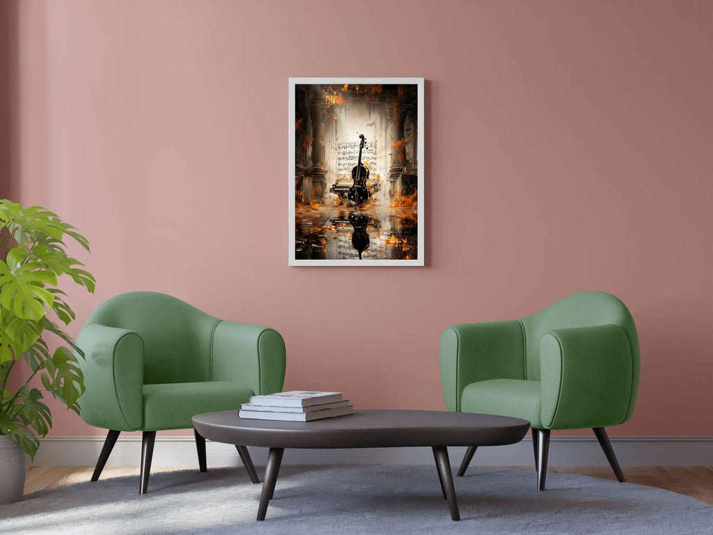 Violin With Musical Notes Wall Art - beink online art store