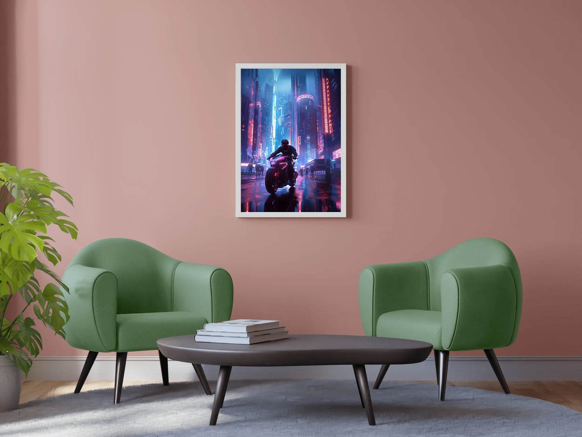 Purple Motorcycle Wall Art - beink online art store