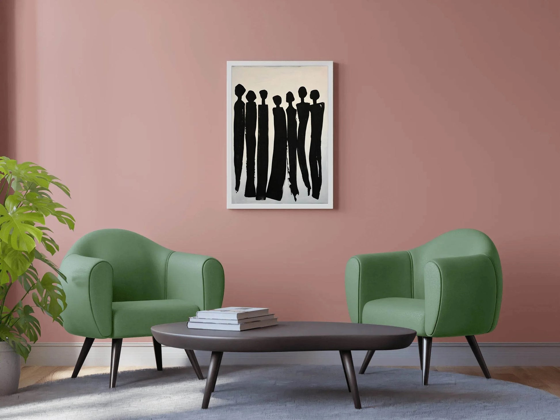 Black and White Silhouettes of People Wall Art - beink online art store