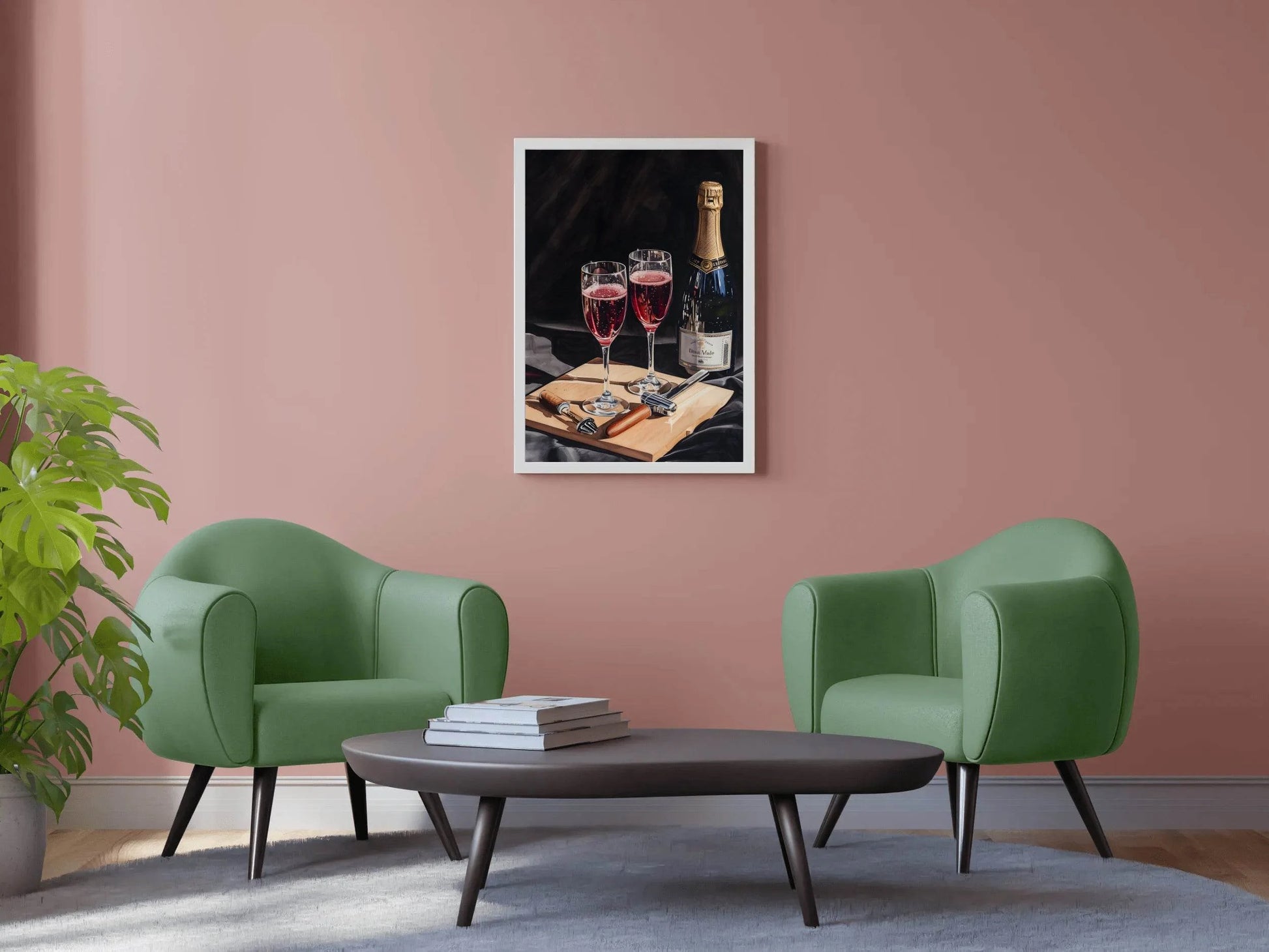 Red Sparkling Wine Wall Art - beink online art store