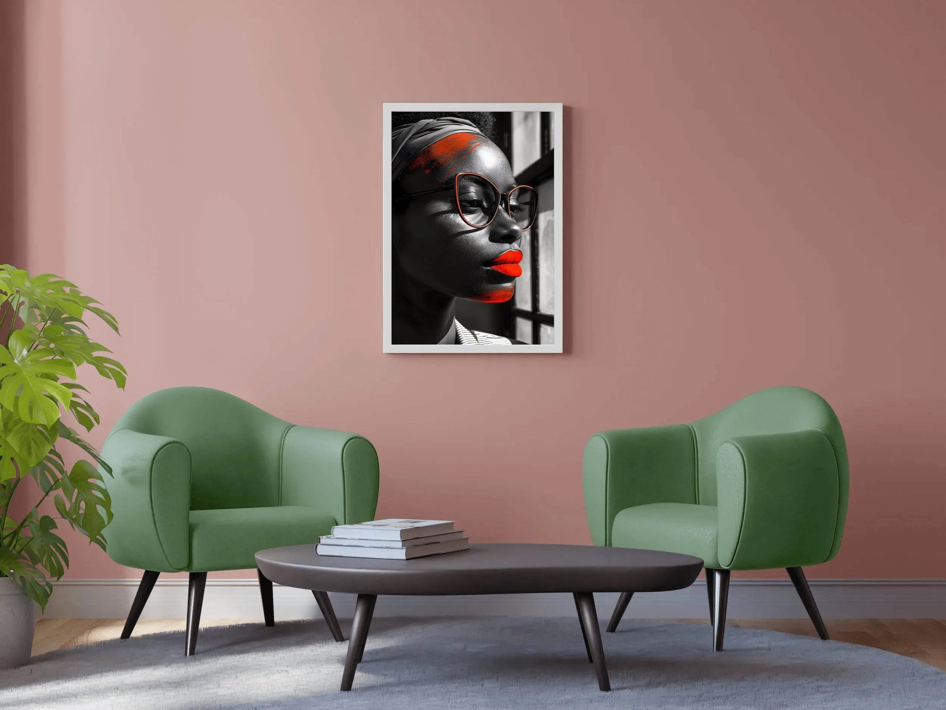 Cat Eye Glasses With Red Frame Wall Art - beink online art store