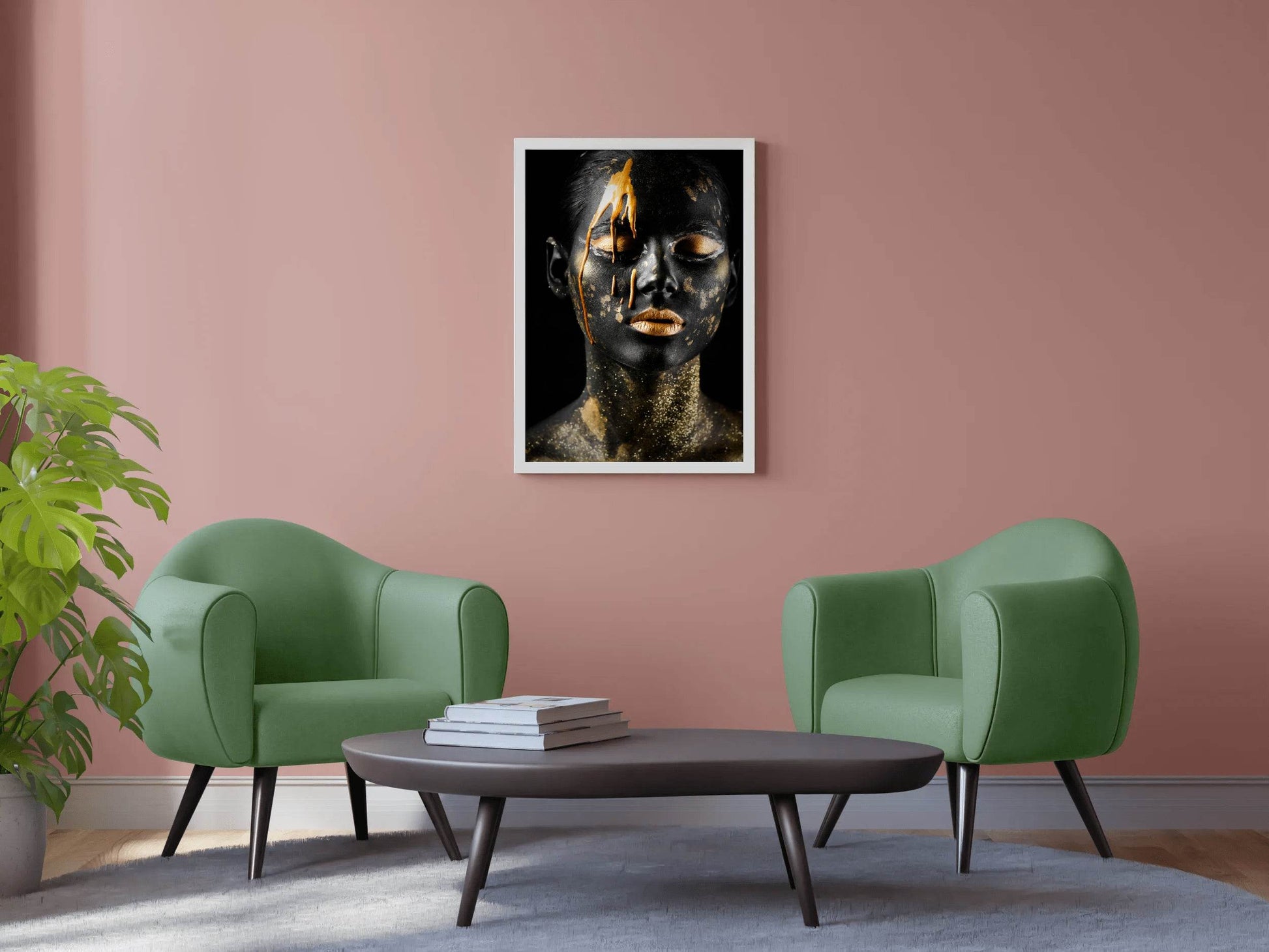 Black Woman Adorned in Gold Wall Art - beink online art store