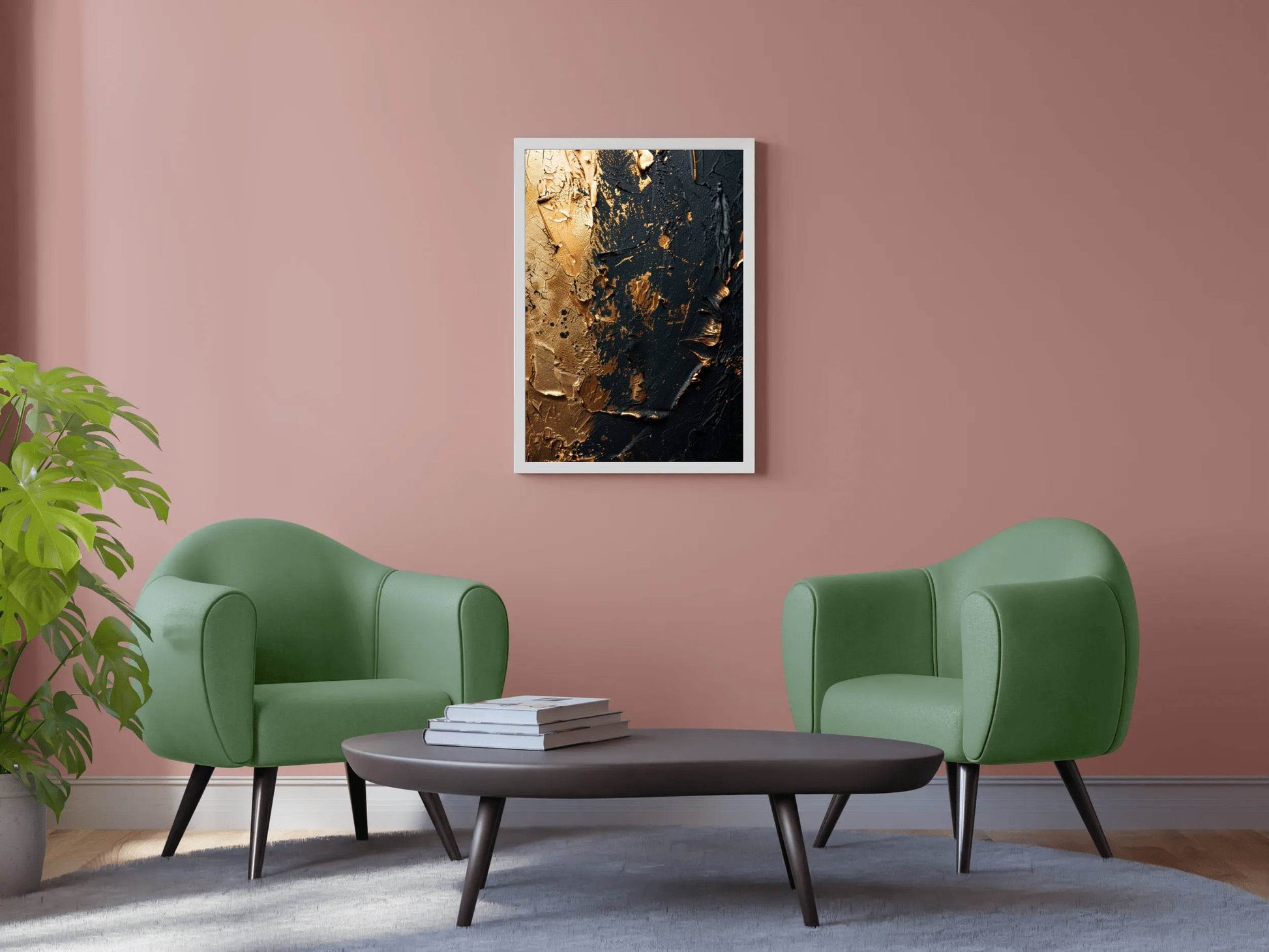 Black and Gold Grunge Wall Art - beink online art store