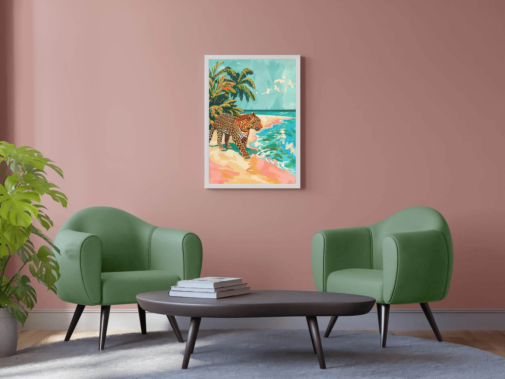 Leopard on the Beach Wall Art - beink online art store