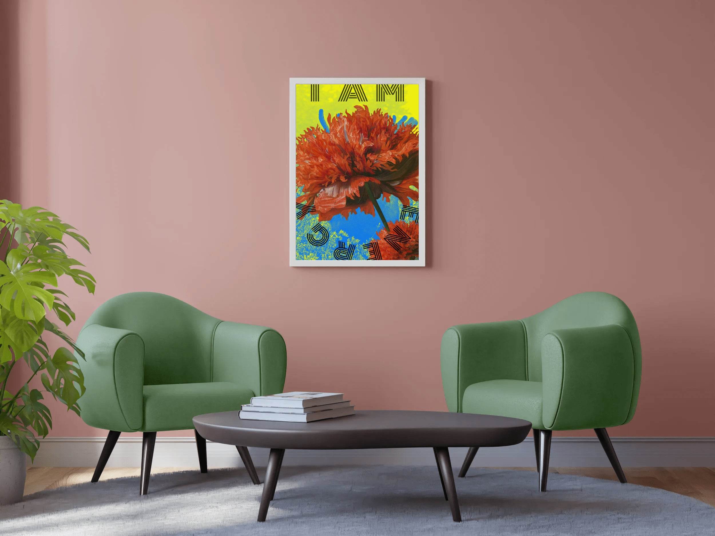 I am Energy - Floral Motivational Wall Art - beink online art store