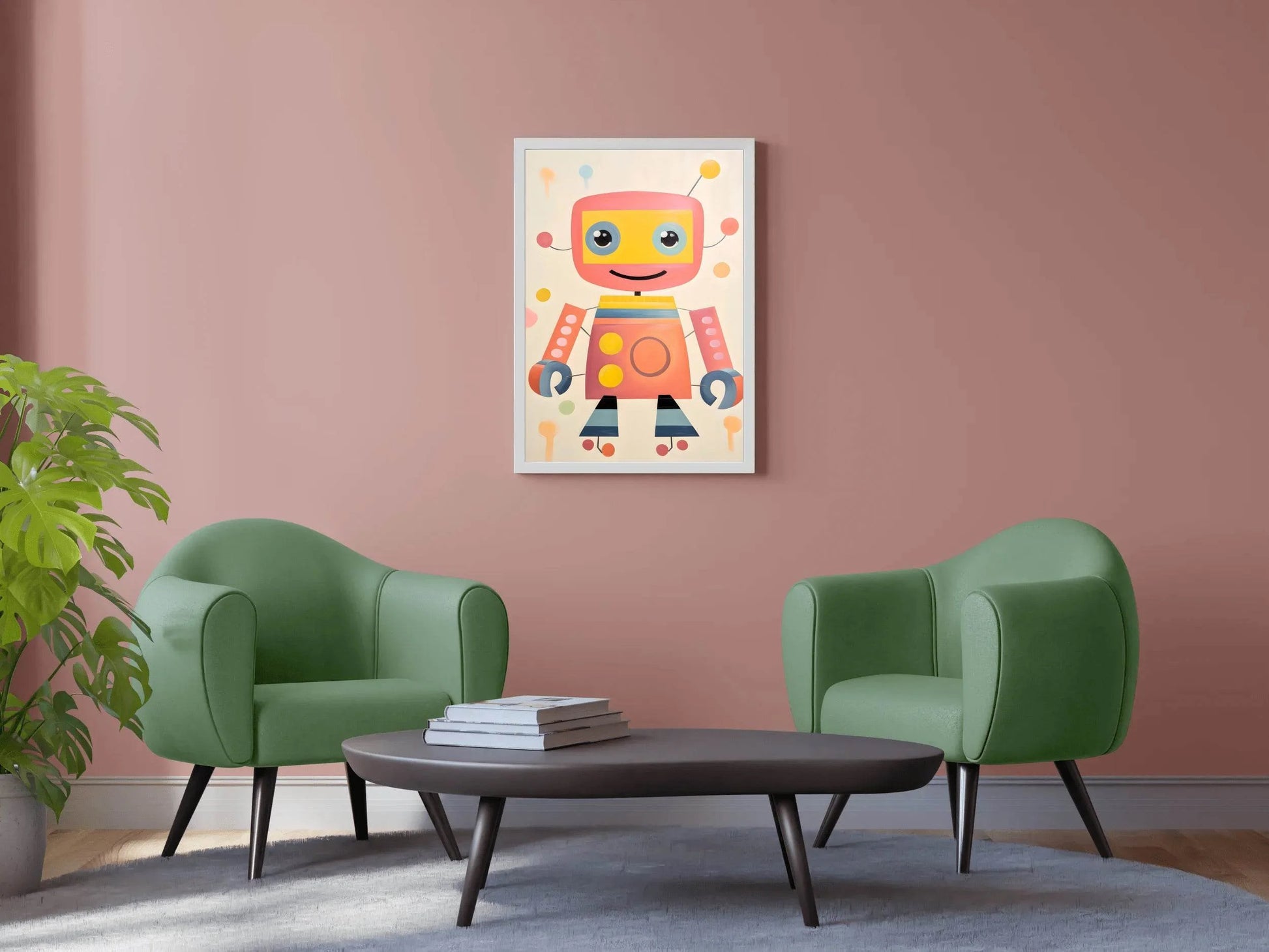 Cute Cartoon Robot in Flat Style - beink online art store