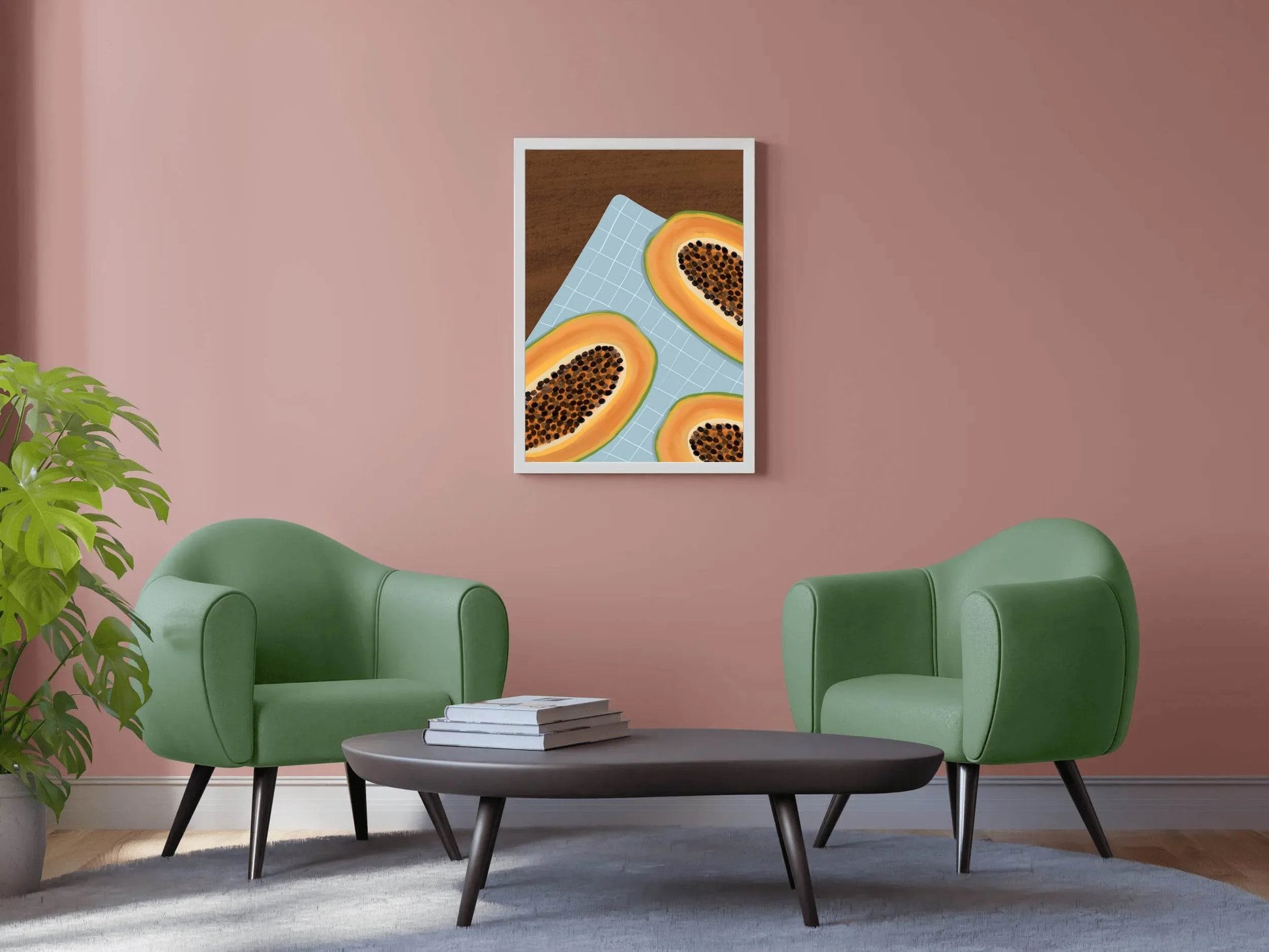 Papaya Fruit Painting Wall Art - beink online art store