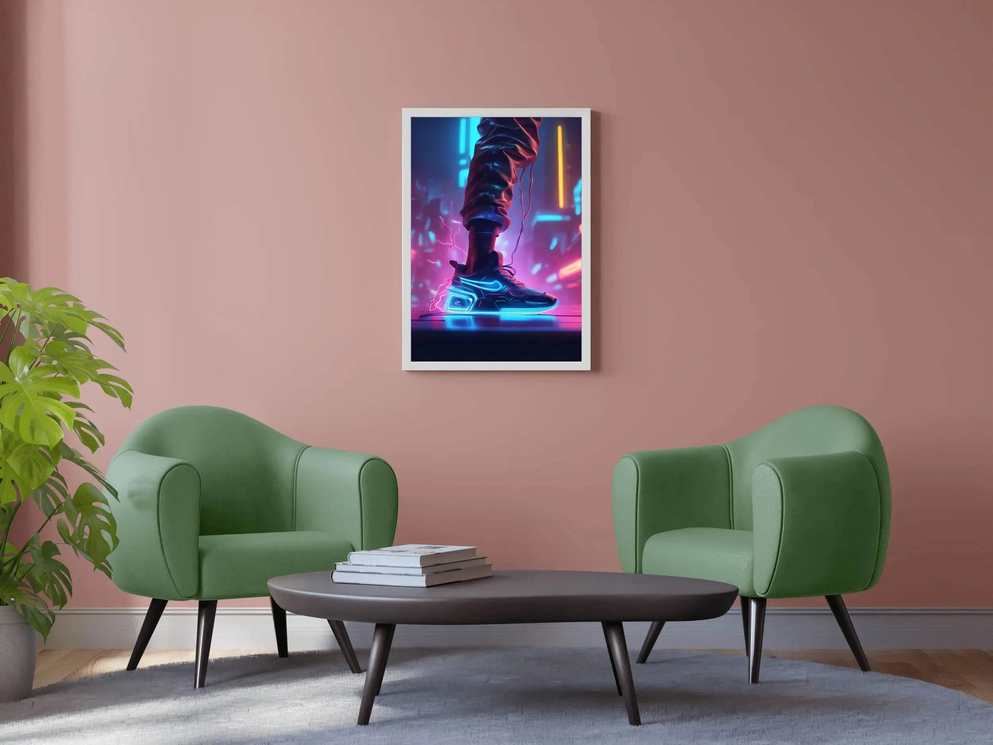 Neon Nike Shoes Wall Art - beink online art store
