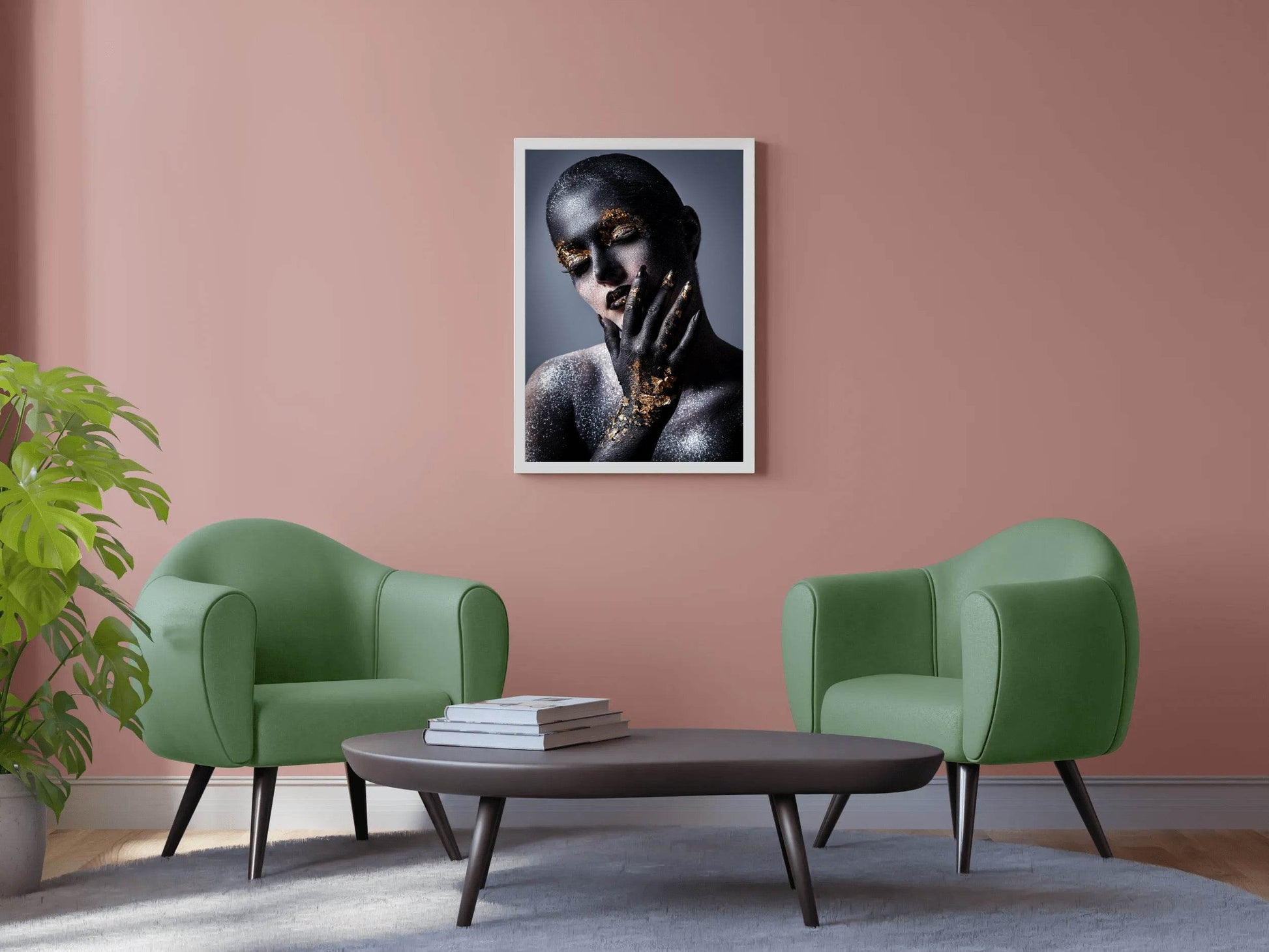 Beautiful Makeup of Golden Mascara Wall Art - beink online art store