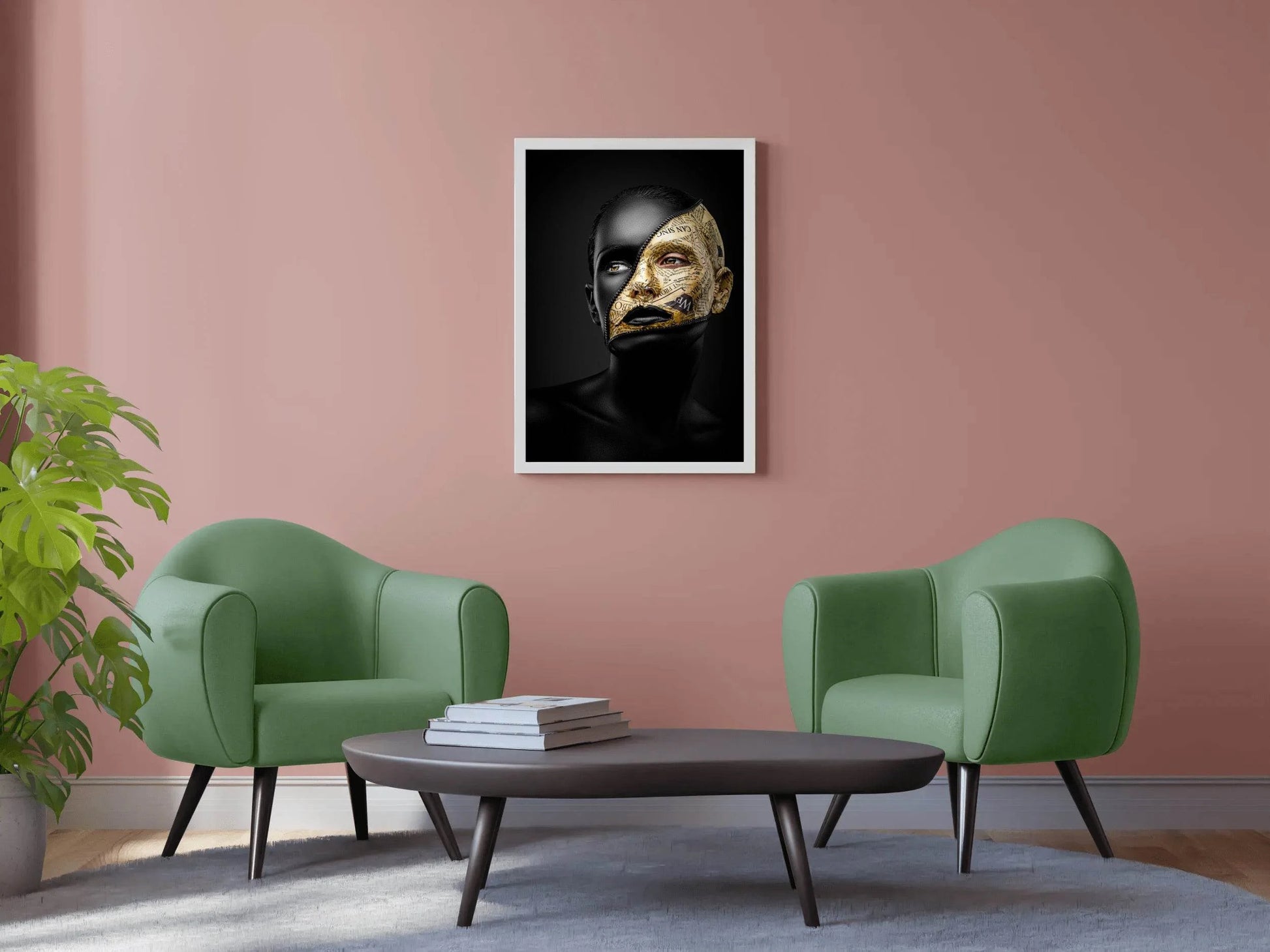 Gold and Black Makeup On The Woman Face Wall Art - beink online art store