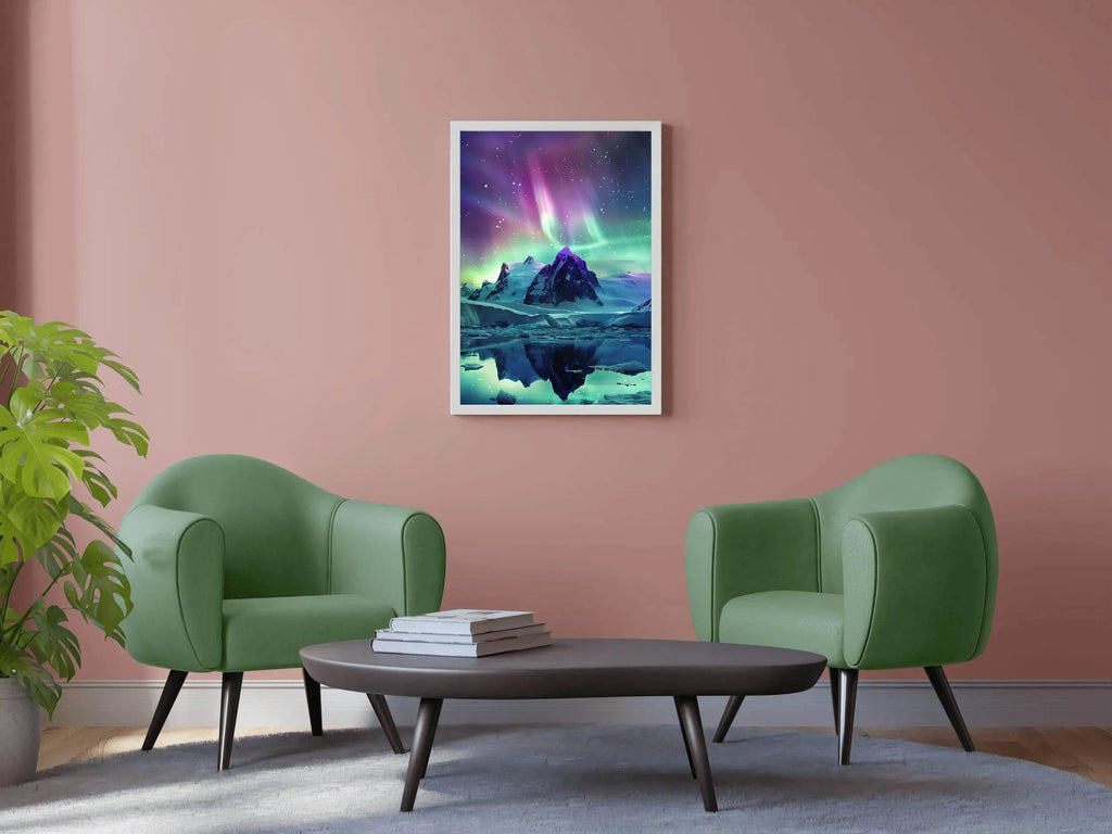 Polar Lights Over Antarctic Peak Wall Art - beink online art store
