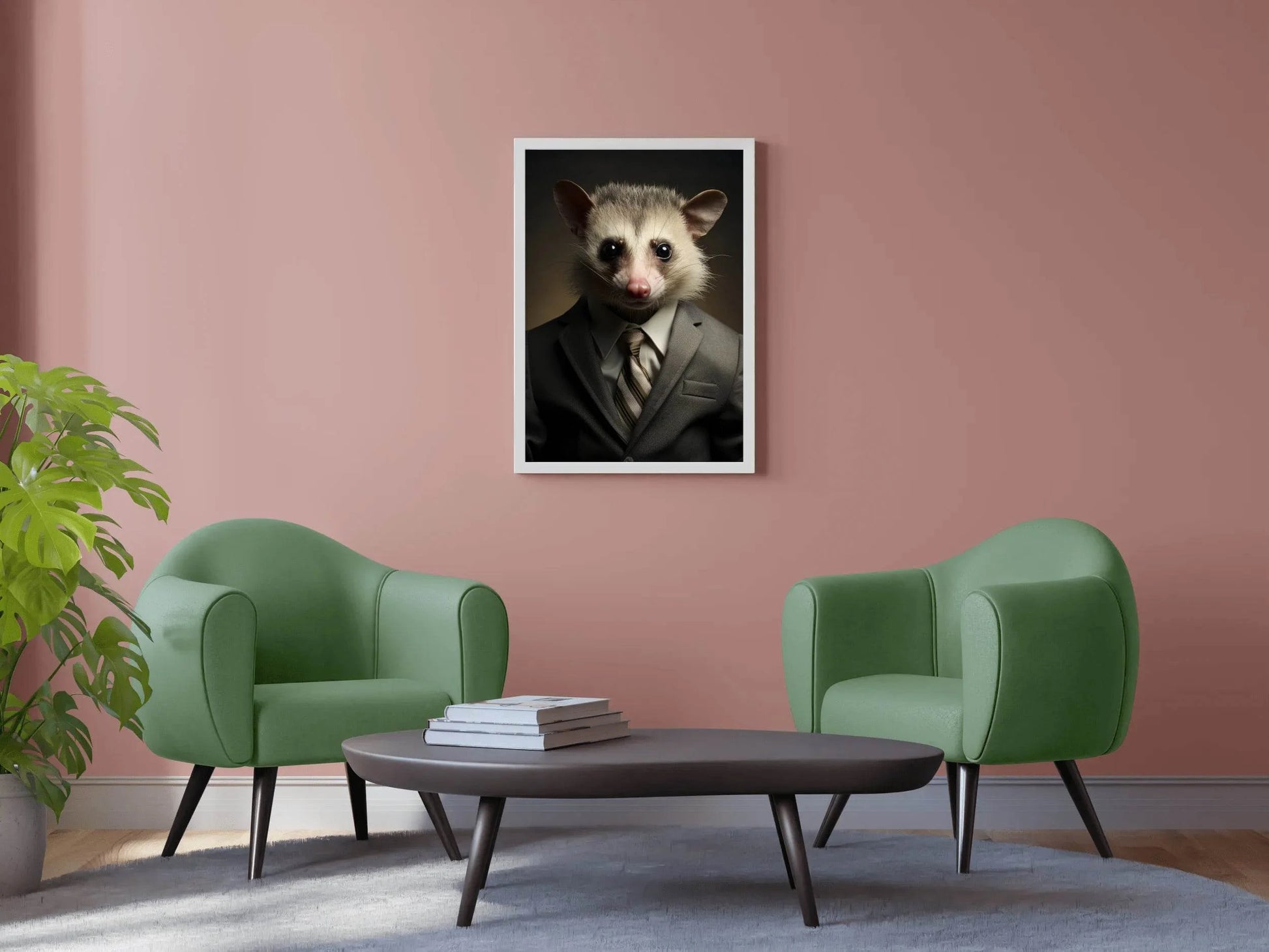 Possum in a Pin Stripe Suit Wall Art - beink online art store