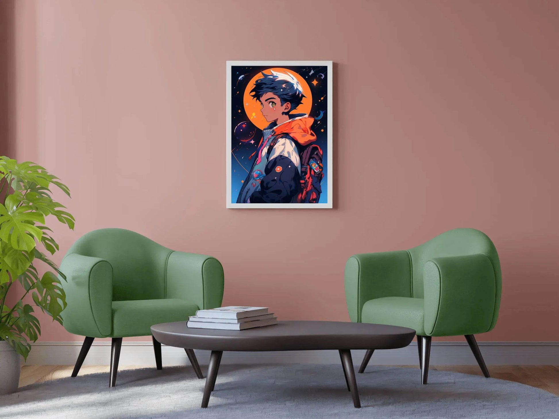 Anime Boy with Backpack Wall Art - beink online art store