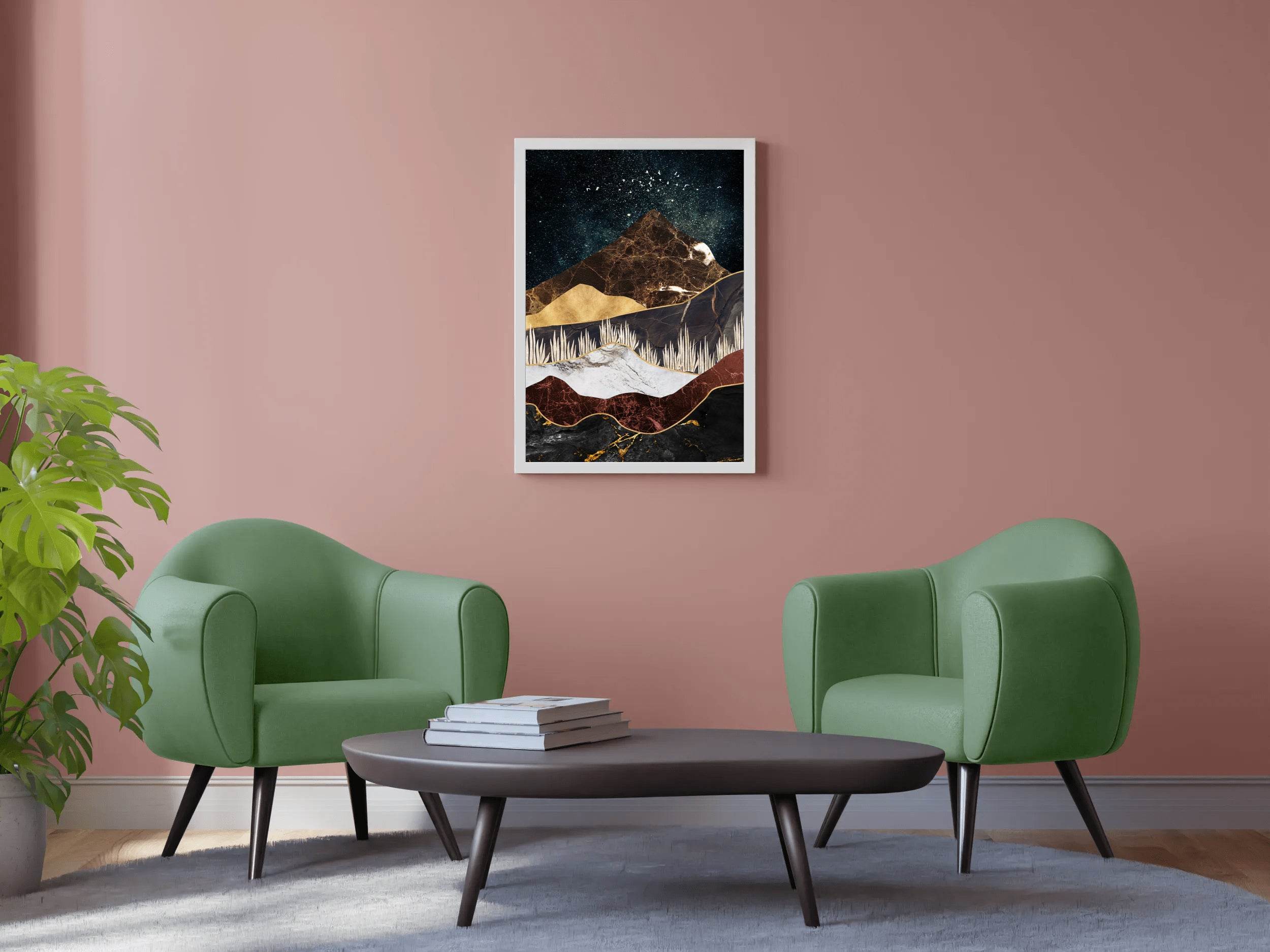 Marbled Mountain Modern Wall Art - beink online art store