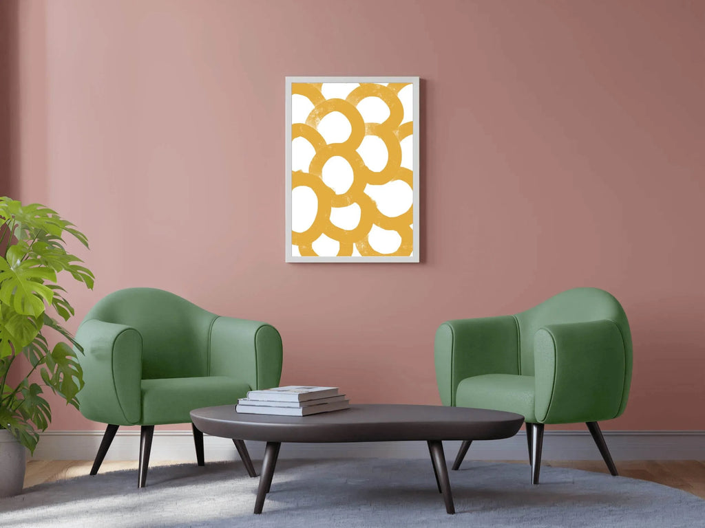 Yellow Contiguous Circles Wall Art - beink online art store