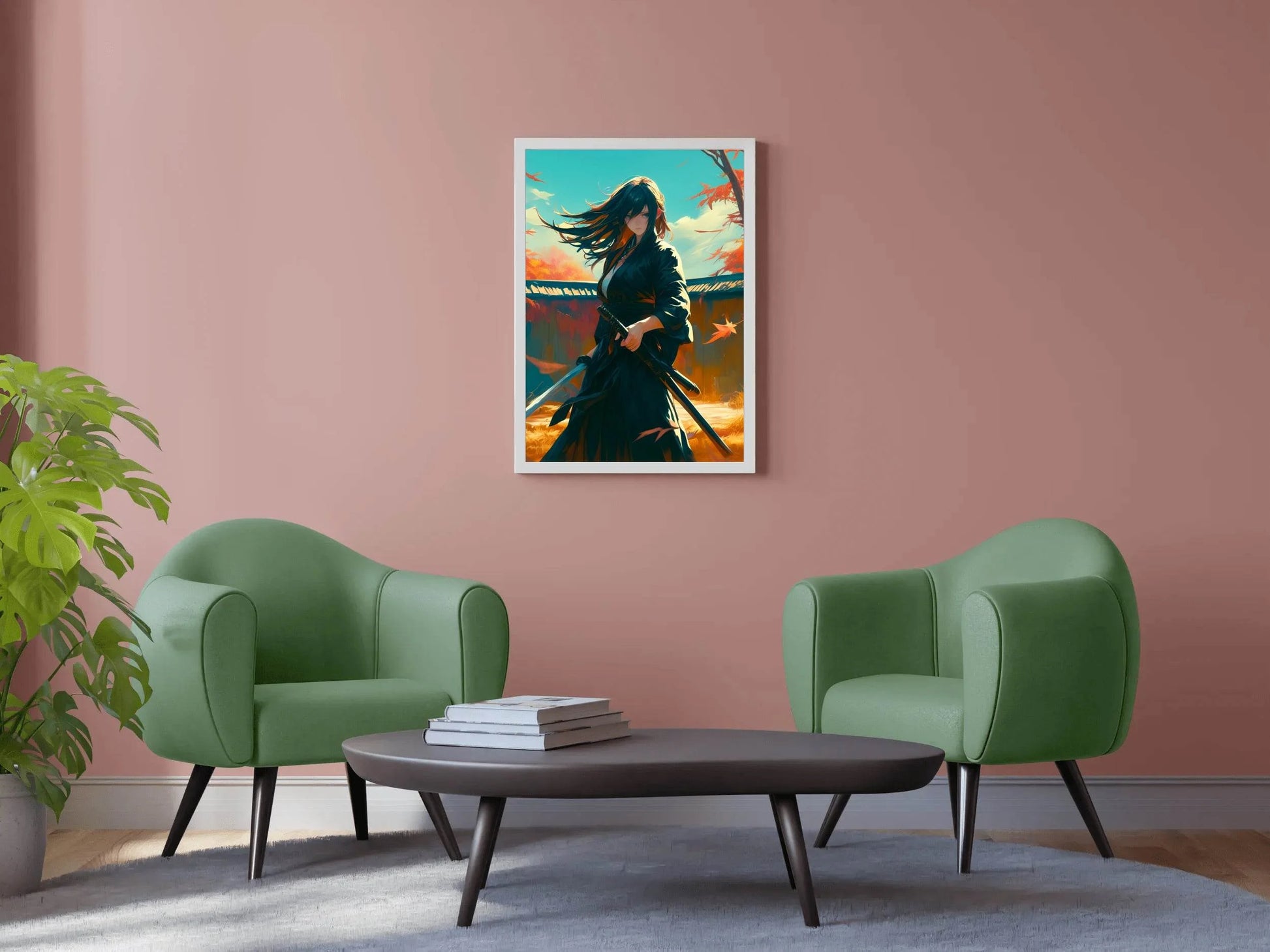 Anime Style Portrait of Traditional Japanese's Samurai Character Anime Wall Art - beink online art store