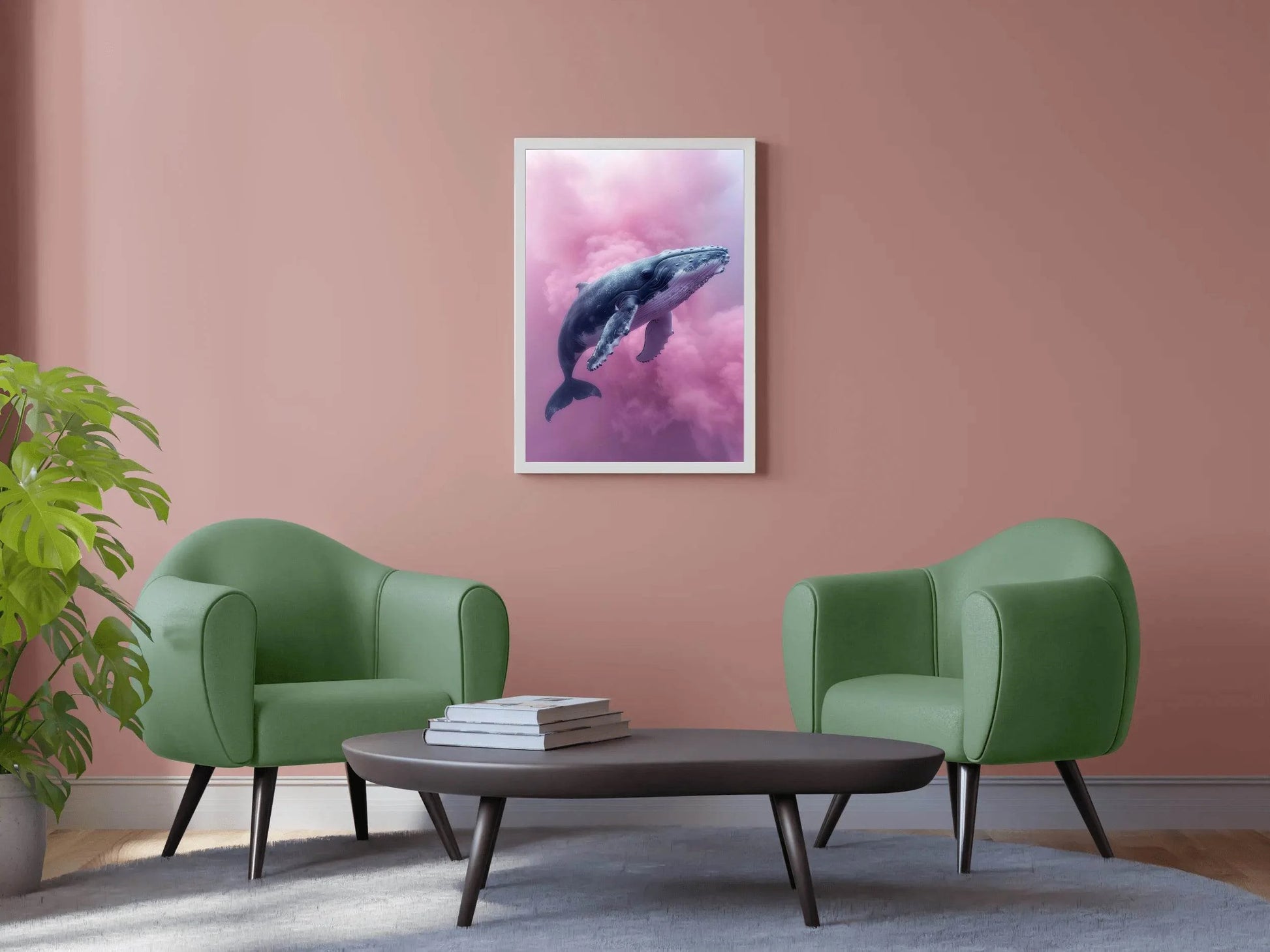 Whale Flying in Pink Clouds Wall Art - beink online art store