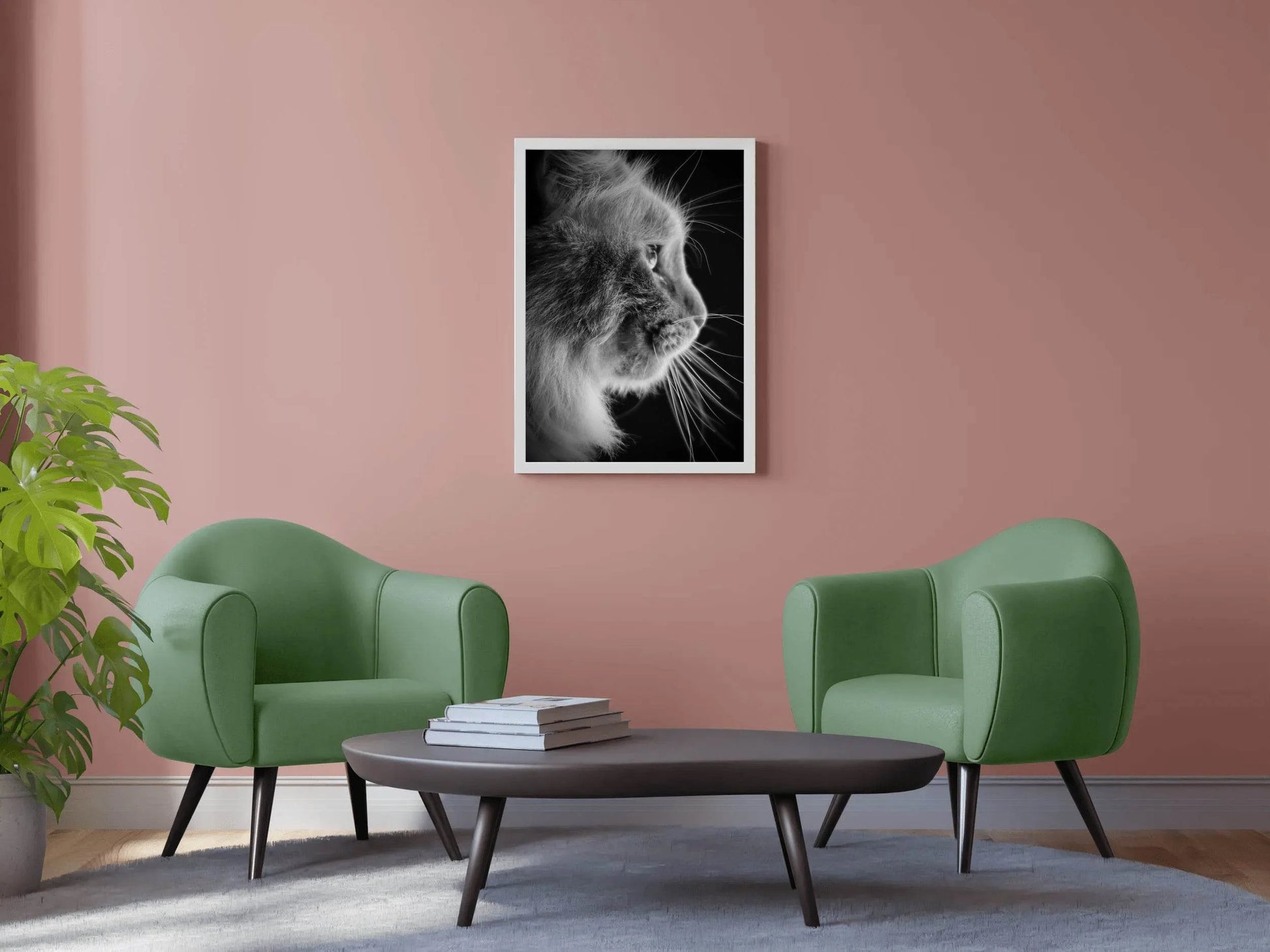 Siberian Cat Black & White Wall Art - beink online art store