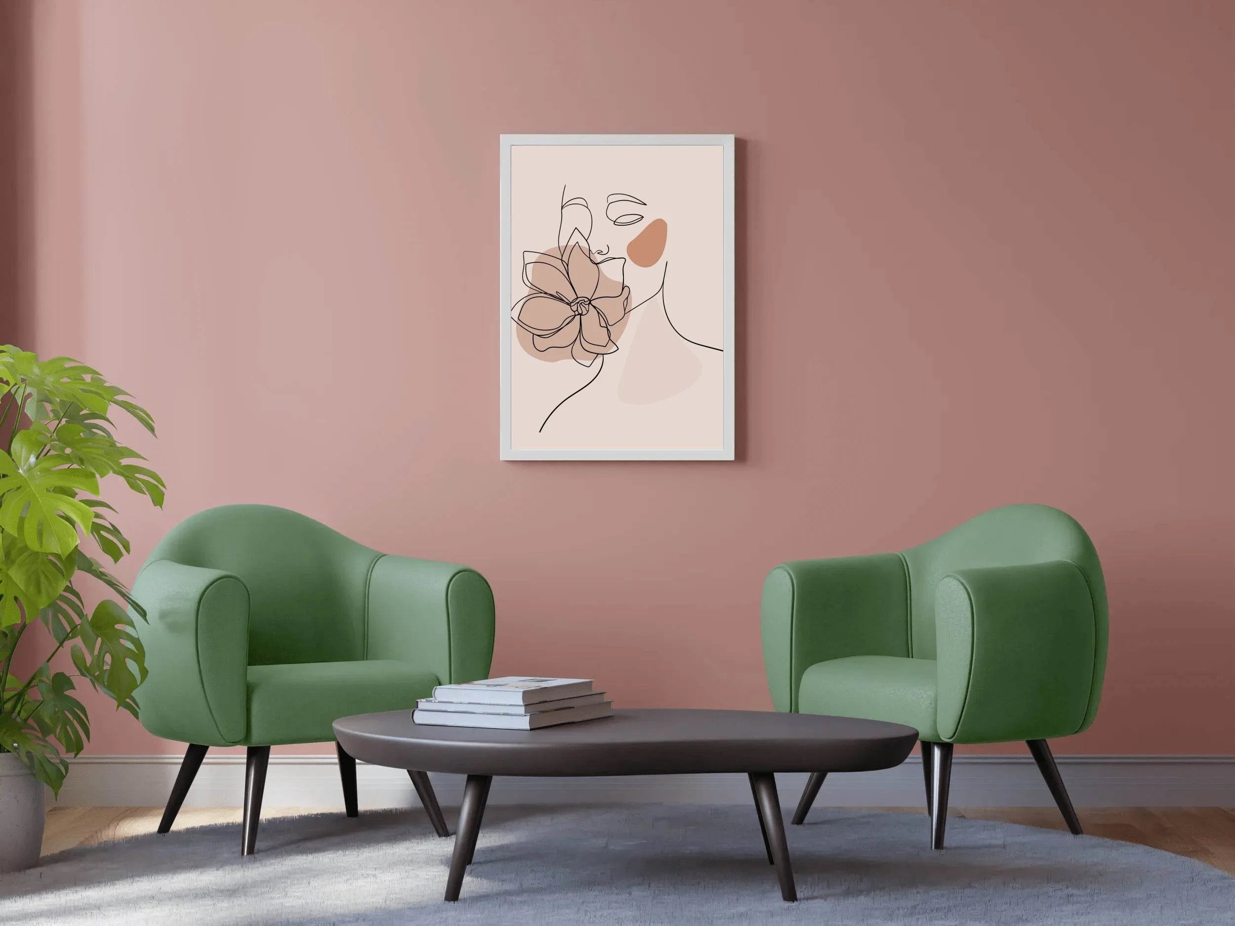 Flower in a Woman Face Wall Art - beink online art store