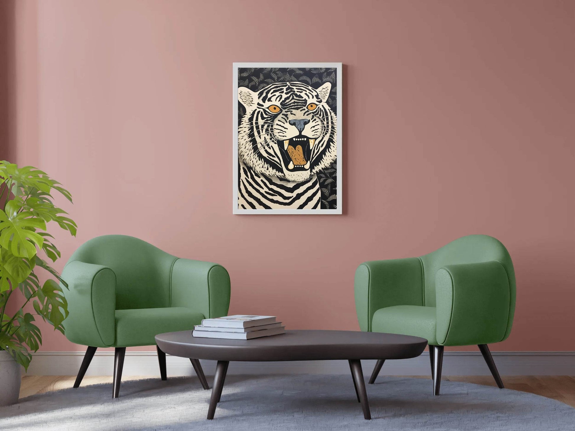 Painting of Tiger Block Print Wall Art - beink online art store