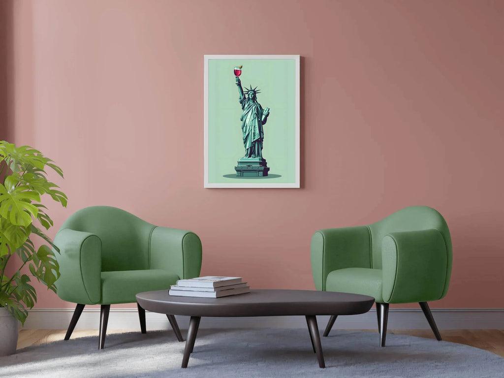 Statue of Liberty Holding Wine Wall Art - beink online art store