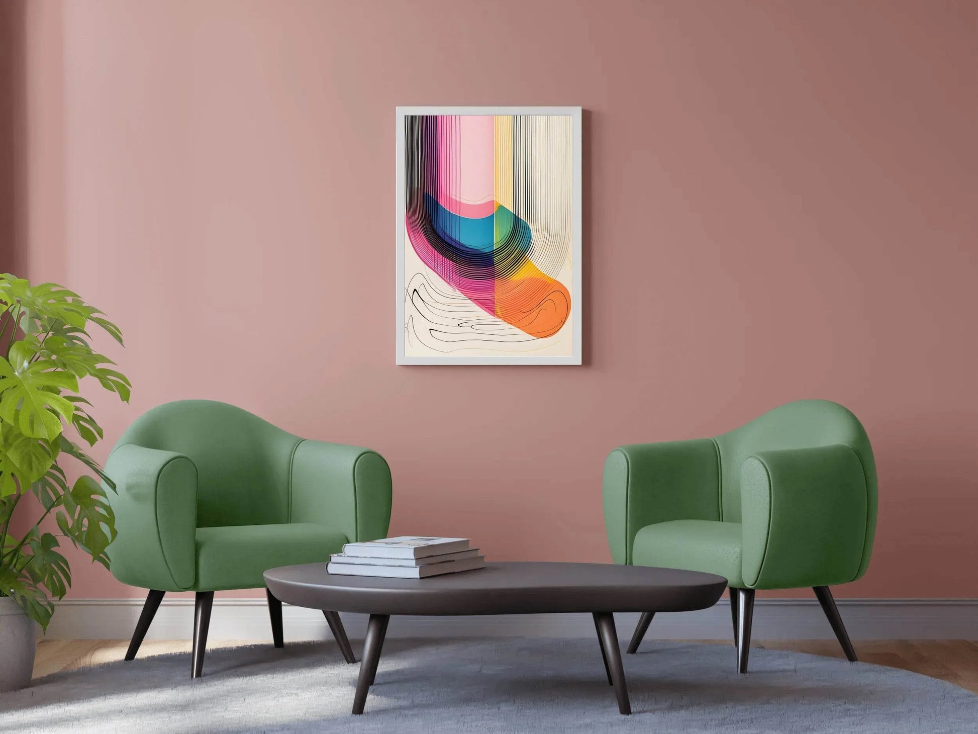 A Close Up of a Colorful Wavy Pattern Digital Art - beink online art store