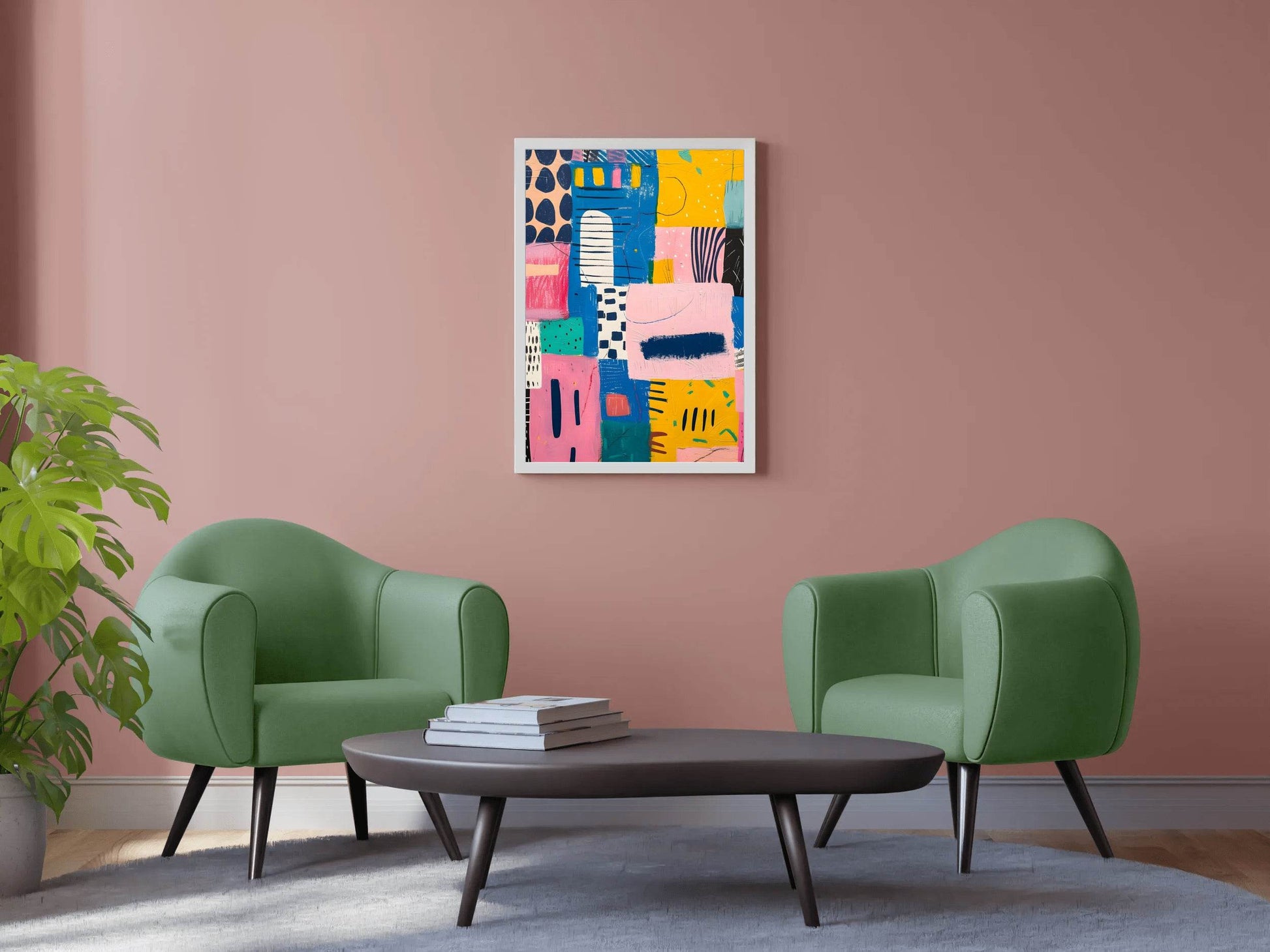 Colorful Abstract Paint Patches Digital Art - beink online art store