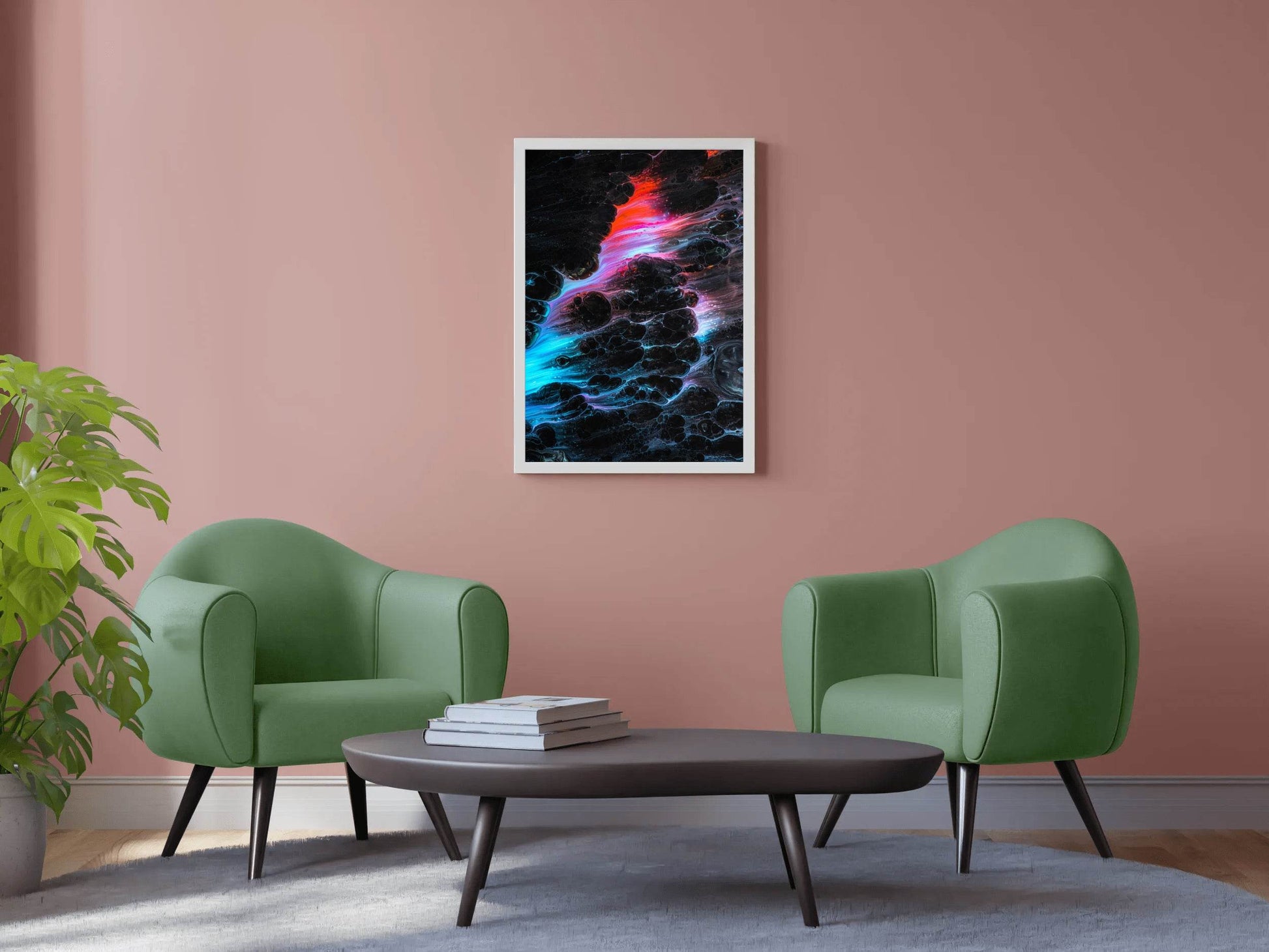 Dark Color Night View on Brush Strokes Abstract Wall Art - beink online art store