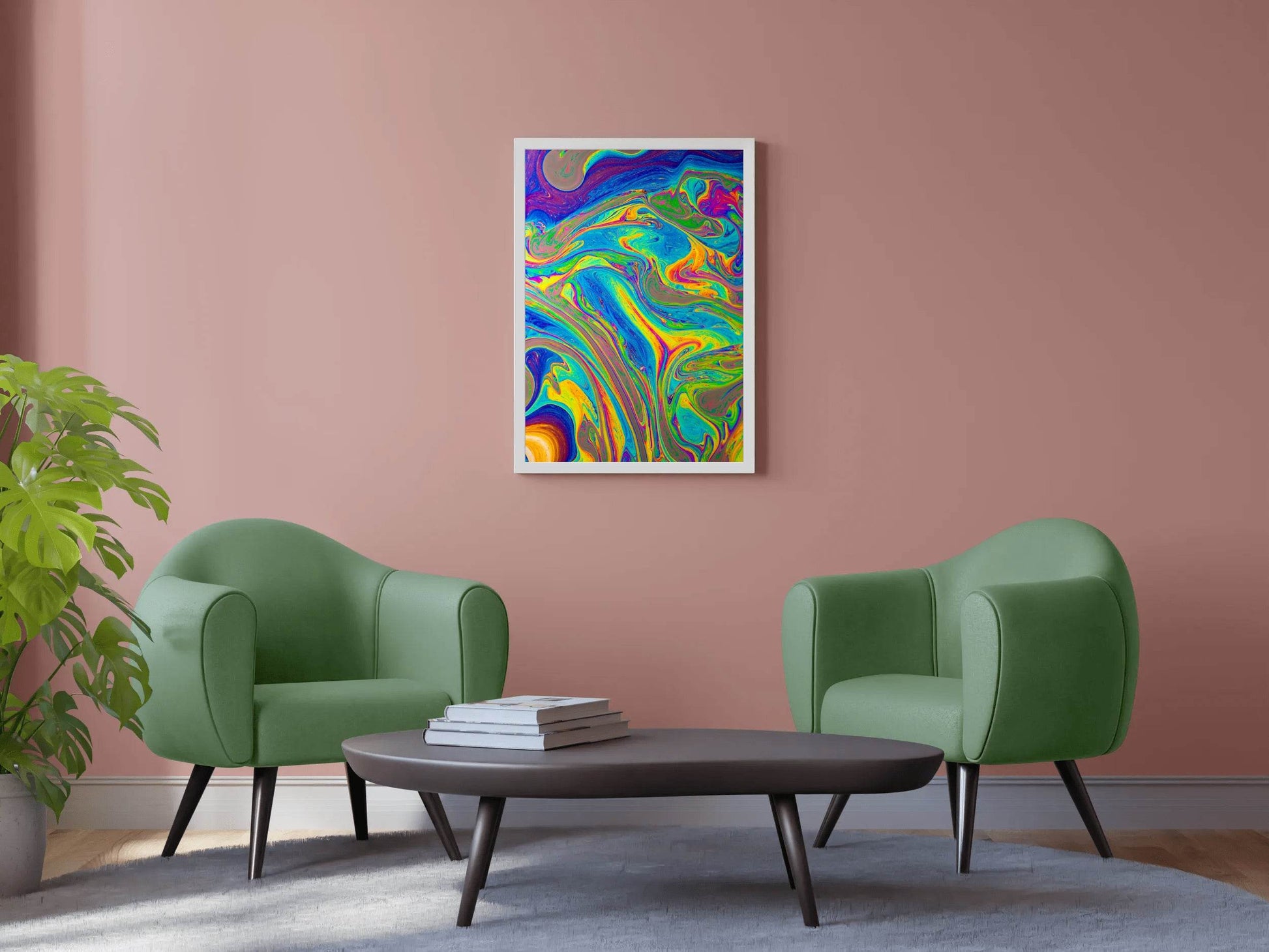 Multicolor Oil Paint Fluid Abstract Wall Art - beink online art store