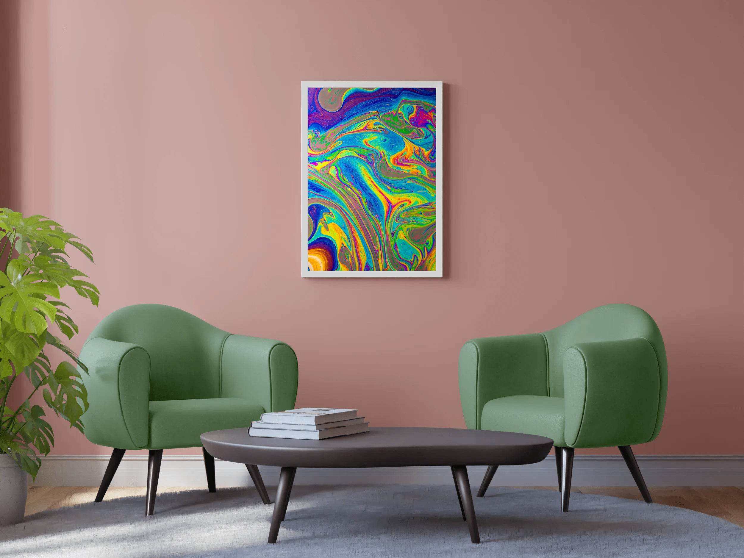 Multicolor Oil Paint Fluid Abstract Wall Art - beink online art store