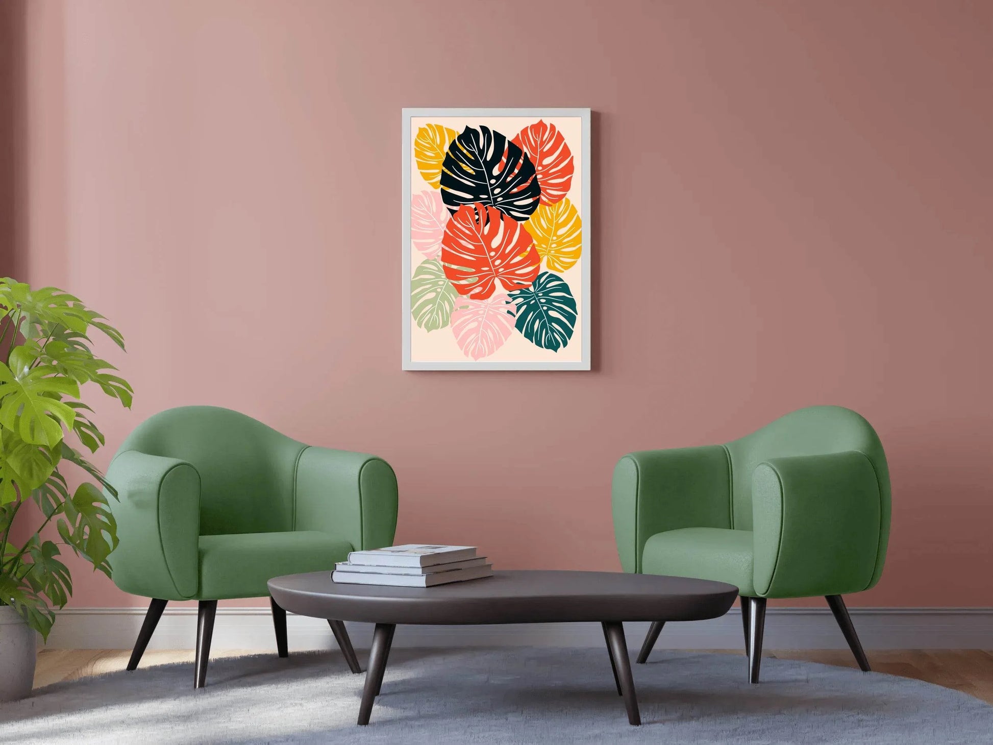 Fig Leaf Tropical Plant Painting Wall Art - beink online art store